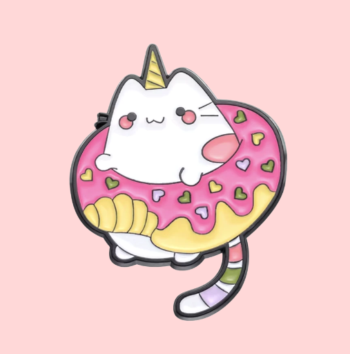 Metalinis pin ženklelis "Unicorn cat"