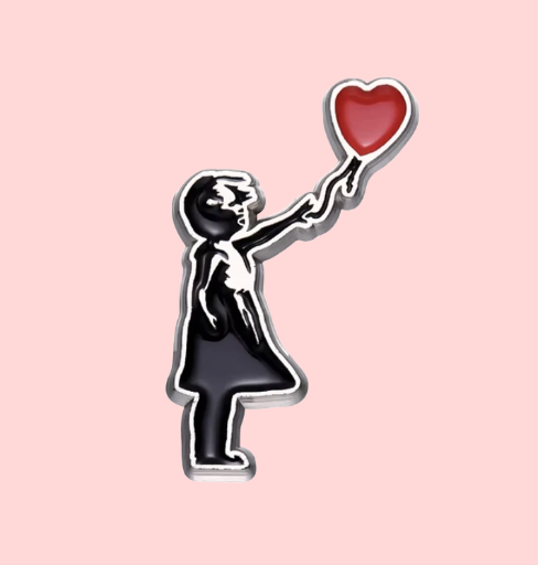 Metalinis pin ženklelis "Girl with balloon"