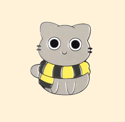 Metalinis pin ženklelis "HP cat"