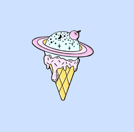 Metalinis pin ženklelis "Ice cream galaxy"