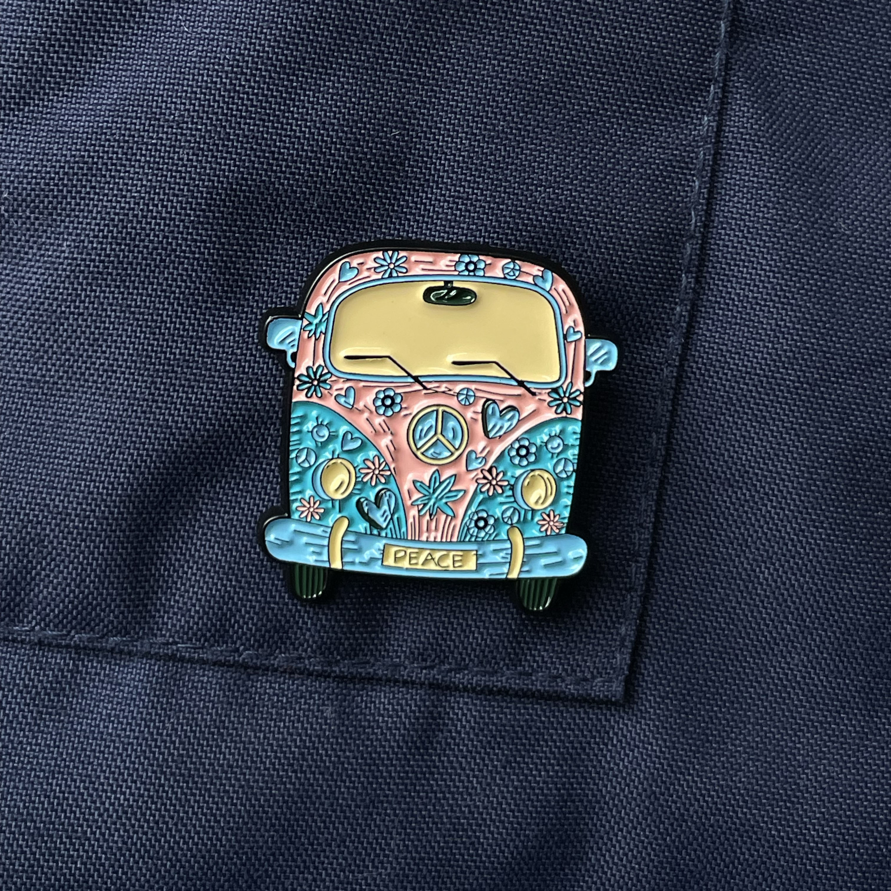 Metalinis pin ženklelis "Hippie bus"