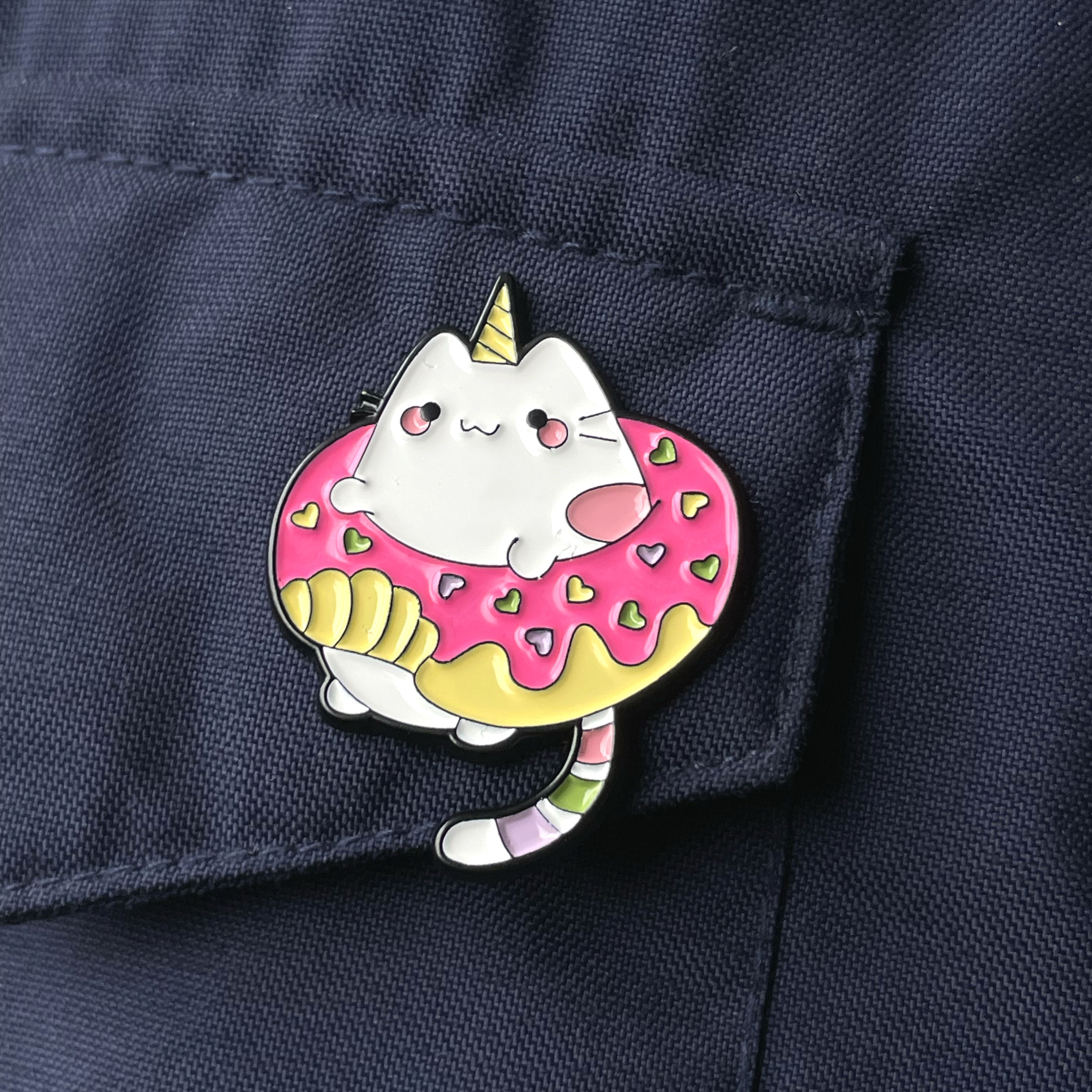 Metalinis pin ženklelis "Unicorn cat"