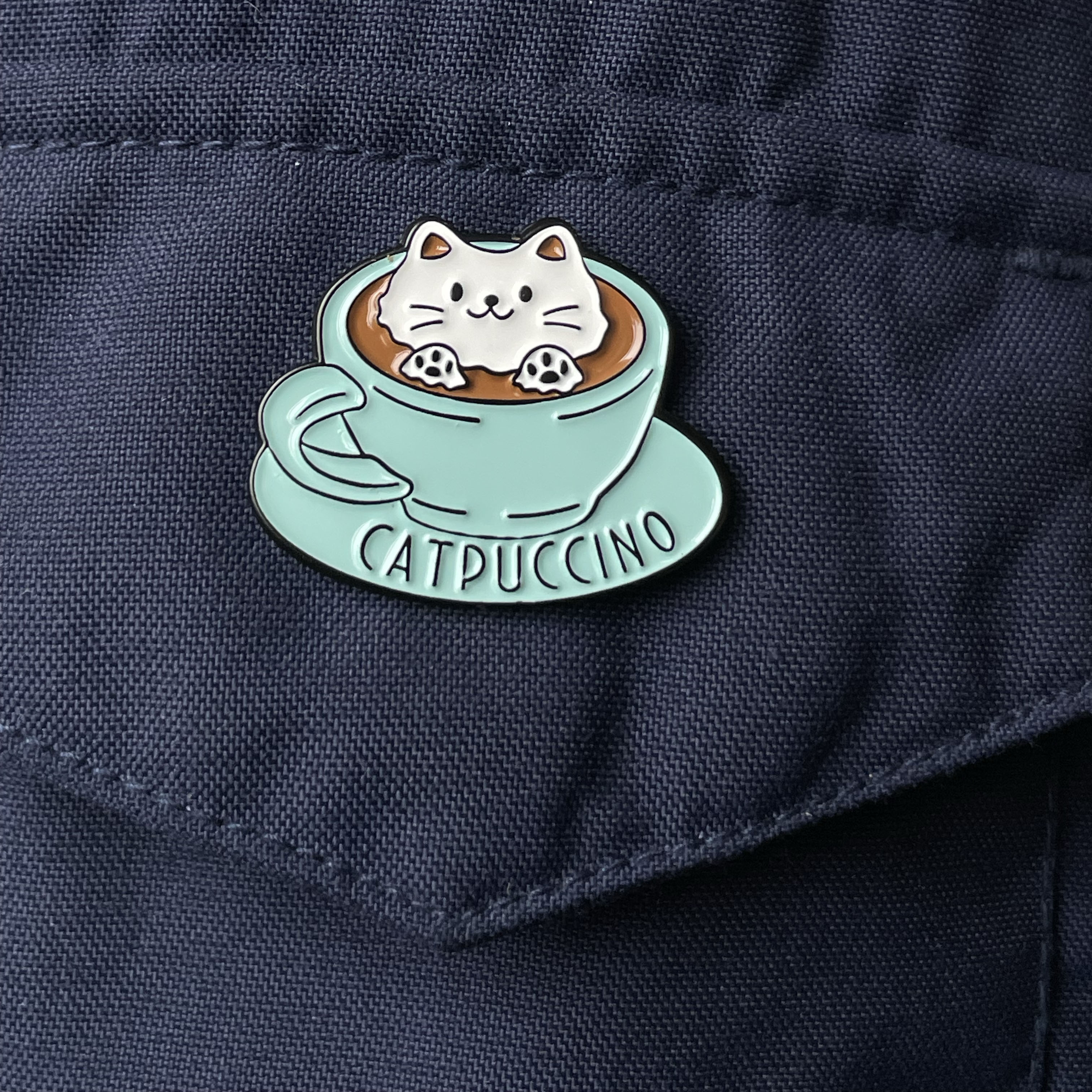 Metalinis pin ženklelis "Catpuccino"