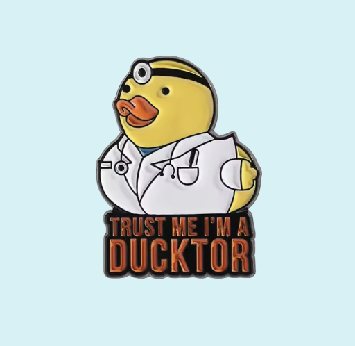 Metalinis pin ženklelis "Ducktor"