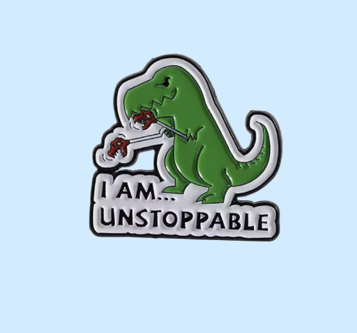 Metalinis pin ženklelis "Unstoppable T-rex"
