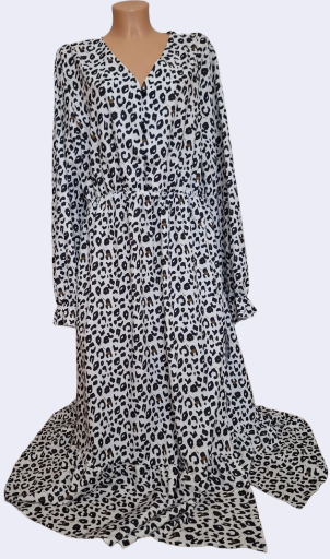 Ilga leopardo rašto suknelė