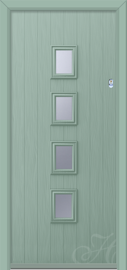 Chartwell Green Composite Door with Colour Matched Frame