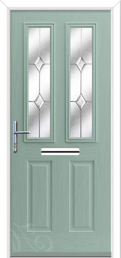 Chartwell Green Composite Door diamond glazing