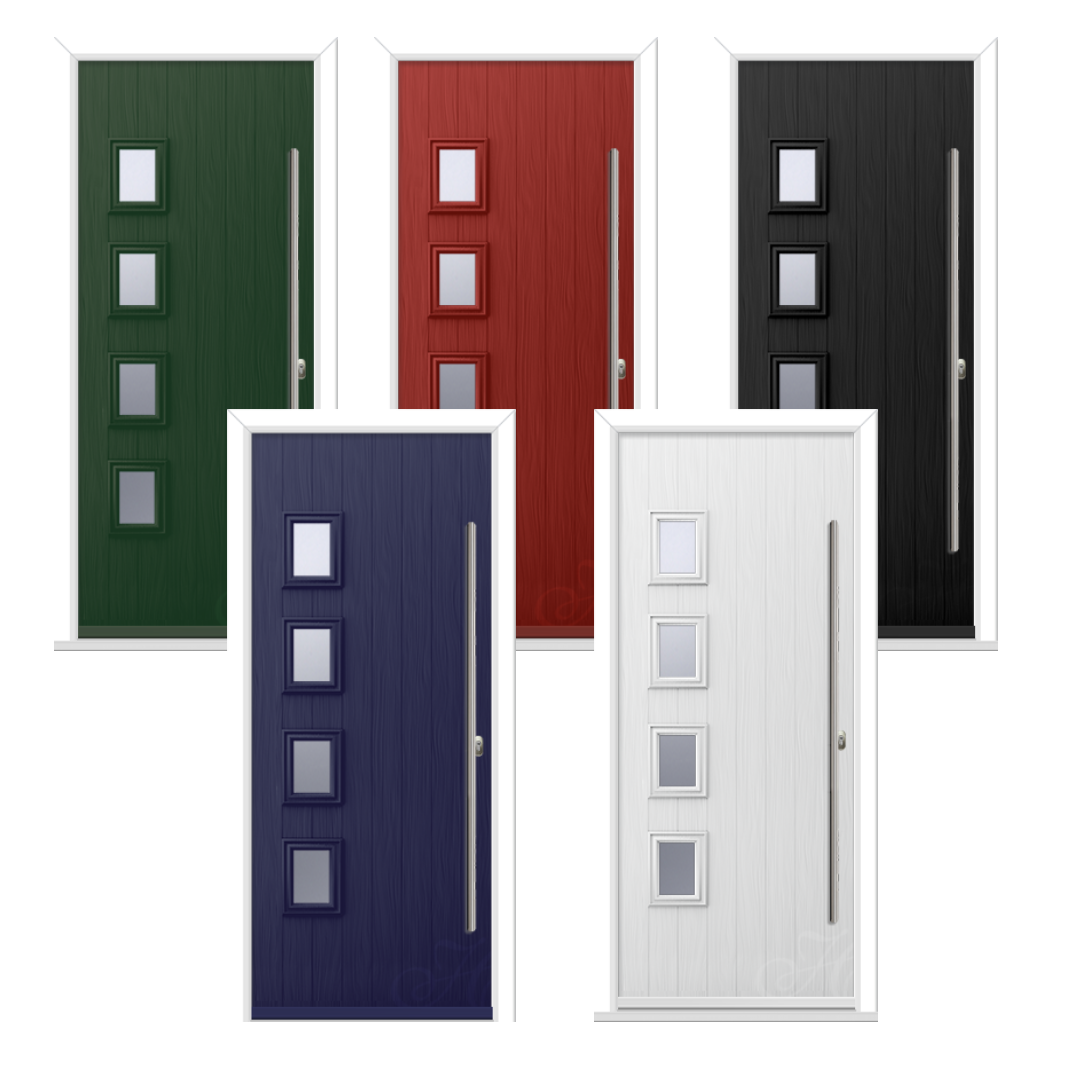 4 Square Cottage Composite Door with Longbar Handle