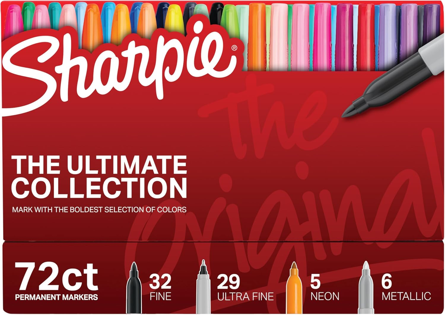 SHARPIE PERMANENT MARKERS ULTIMATE COLLECTION, ULTRA FINE AND FINE TIP MARKERS, GREAT FOR TEACHER AND CLASSROOM SUPPLIES, ART SUPPLIES, BULK MARKER SET, ASSORTED COLORS, 72 COUNT