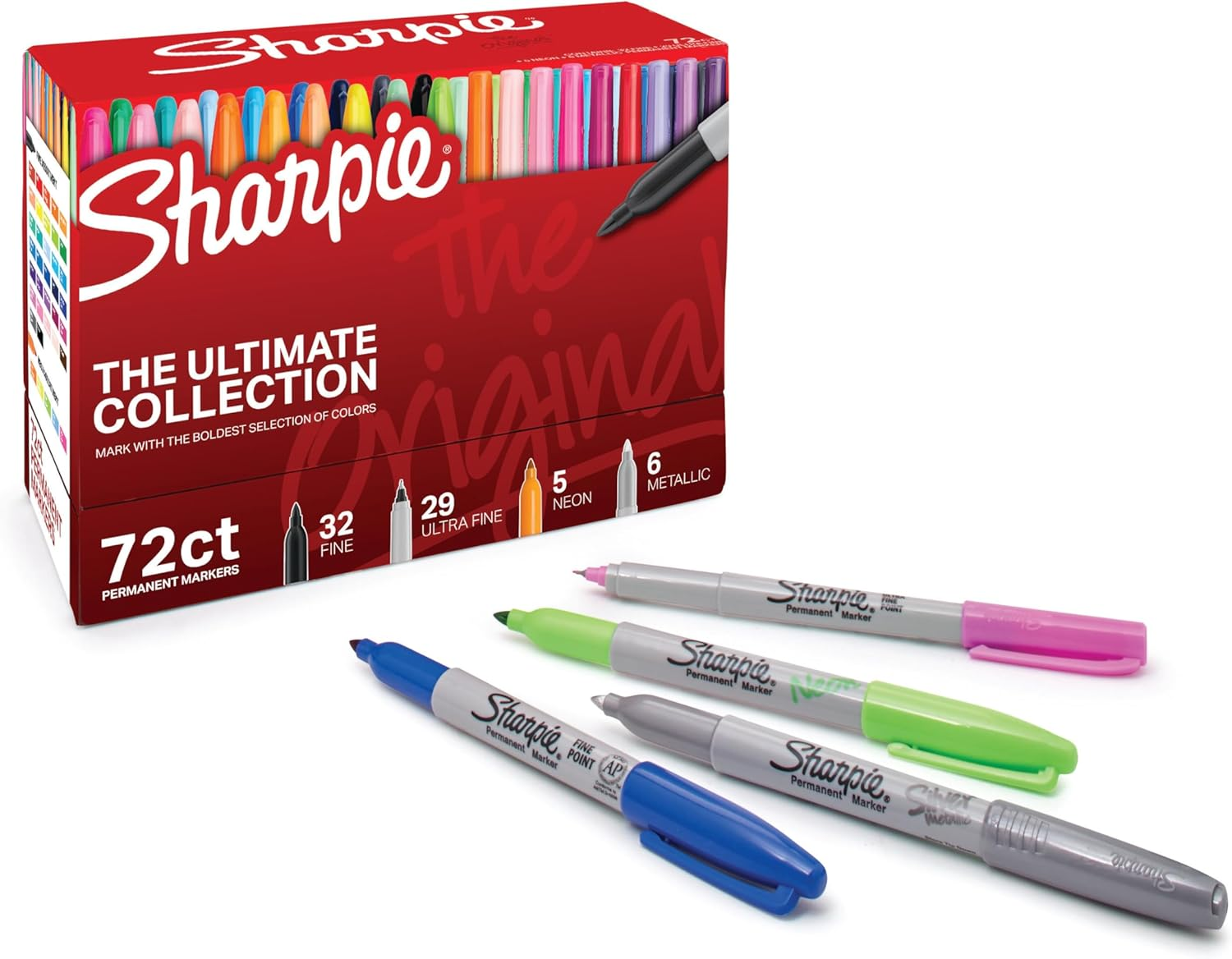 SHARPIE PERMANENT MARKERS ULTIMATE COLLECTION, ULTRA FINE AND FINE TIP MARKERS, GREAT FOR TEACHER AND CLASSROOM SUPPLIES, ART SUPPLIES, BULK MARKER SET, ASSORTED COLORS, 72 COUNT