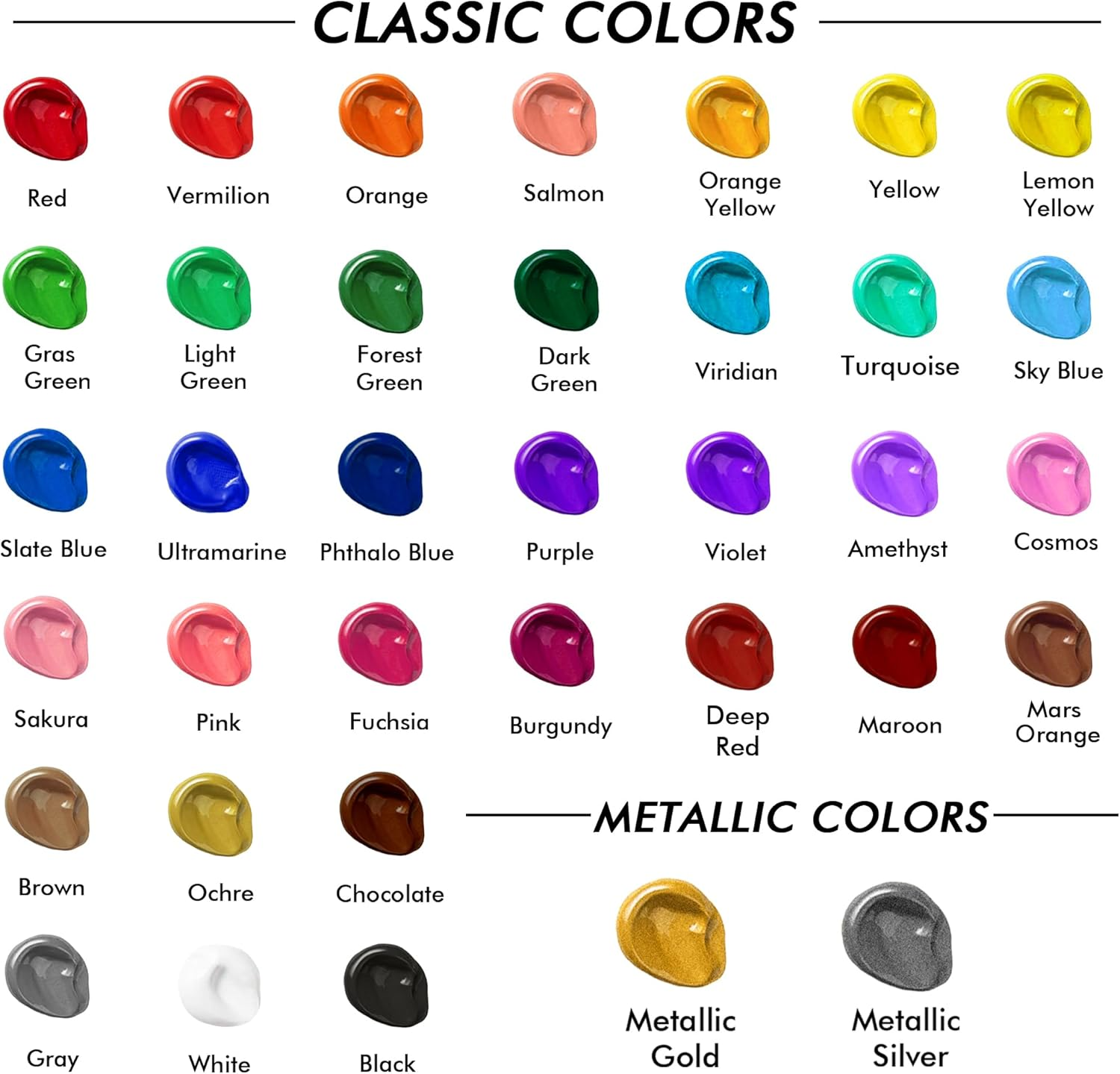 SHUTTLE ART ACRYLIC PAINT SET, 36 COLORS ACRYLIC PAINT WITH BRUSHES & PALETTE, 2OZ BOTTLES, RICH PIGMENTS NON-TOXIC PAINT FOR ARTISTS KIDS & ADULTS, ART SUPPLIES FOR CANVAS ROCK CERAMIC WOOD PAINTING