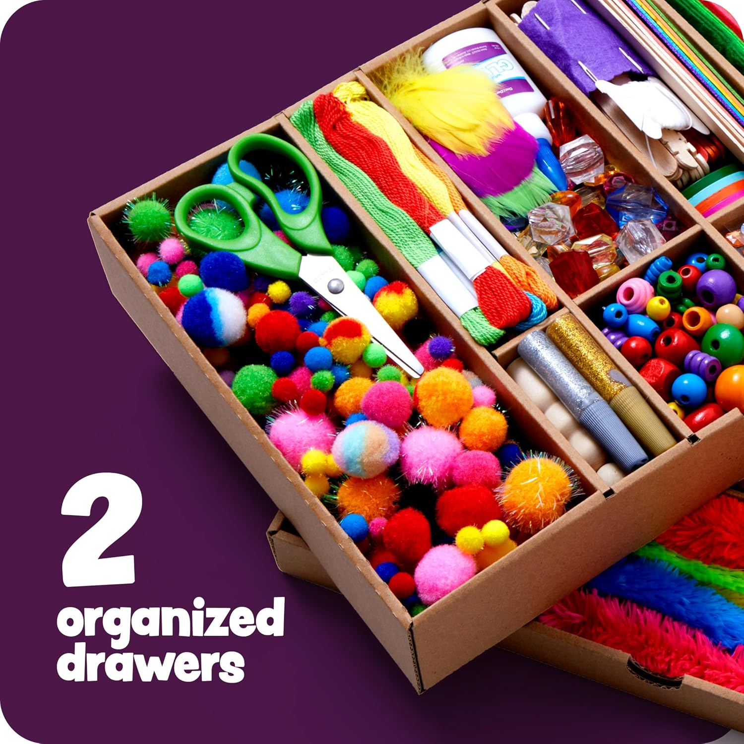 DAN&DARCI ARTS AND CRAFTS VAULT - CRAFT SUPPLIES KIT IN A BOX FOR KIDS AGES 4 5 6 7 8 9 10 11 & 12 YEAR OLD GIRLS & BOYS - CRAFTING SET KITS - EASTER GIFT IDEAS FOR KIDS ART ACTIVITY GIFTS