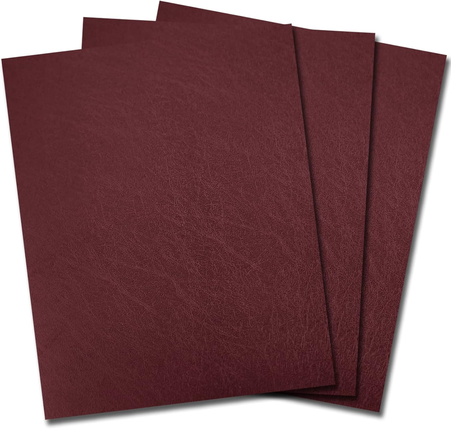 BINDITEK 50 PACK 16 MIL LEATHER TEXTURED POLYCOVERS - BINDING PRESENTATION COVERS FOR BUSINESS REPORTS AND PROPOSALS 8-1/2 X 11 INCHES, MAROON BINDING BACK COVERS, OFFICE SUPPLIES
