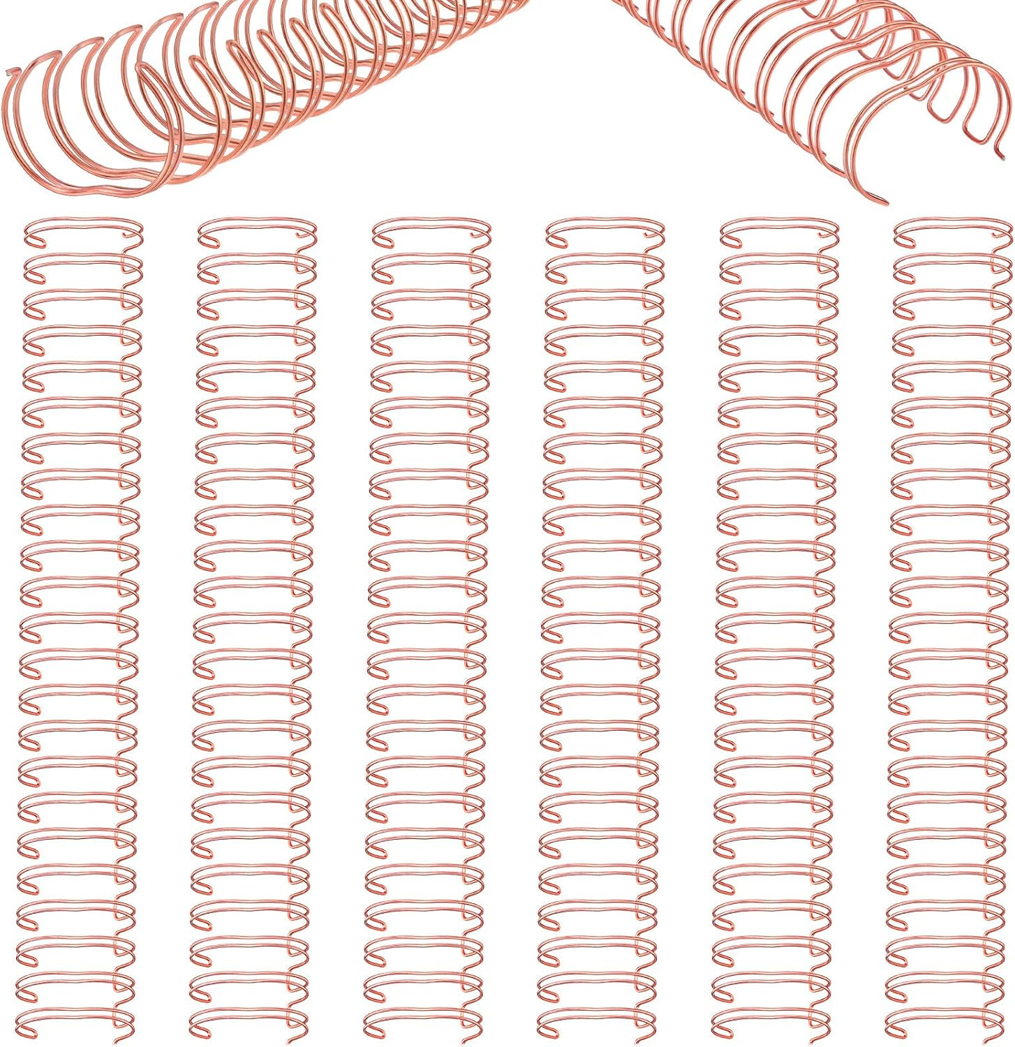 ZONON 6 PIECES BINDING WIRE TWIN LOOP WIRE BINDING SPINES DOUBLE LOOP BINDING WIRE 1 INCH CINCH WIRE BINDING DIAMETER 23 HOLES FOR TEACHER STUDENT DOCUMENT NOTEBOOK MAKING