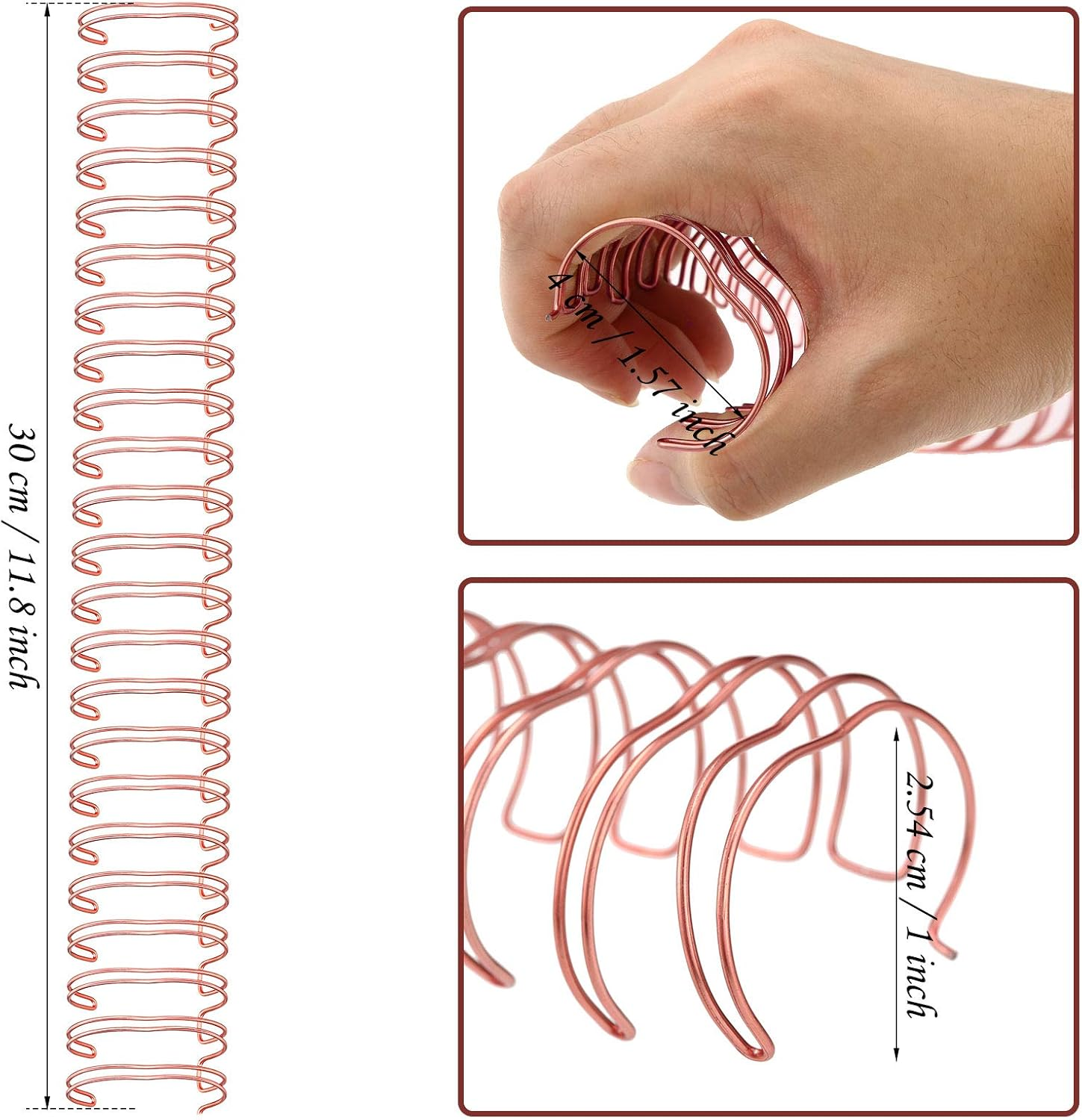ZONON 6 PIECES BINDING WIRE TWIN LOOP WIRE BINDING SPINES DOUBLE LOOP BINDING WIRE 1 INCH CINCH WIRE BINDING DIAMETER 23 HOLES FOR TEACHER STUDENT DOCUMENT NOTEBOOK MAKING