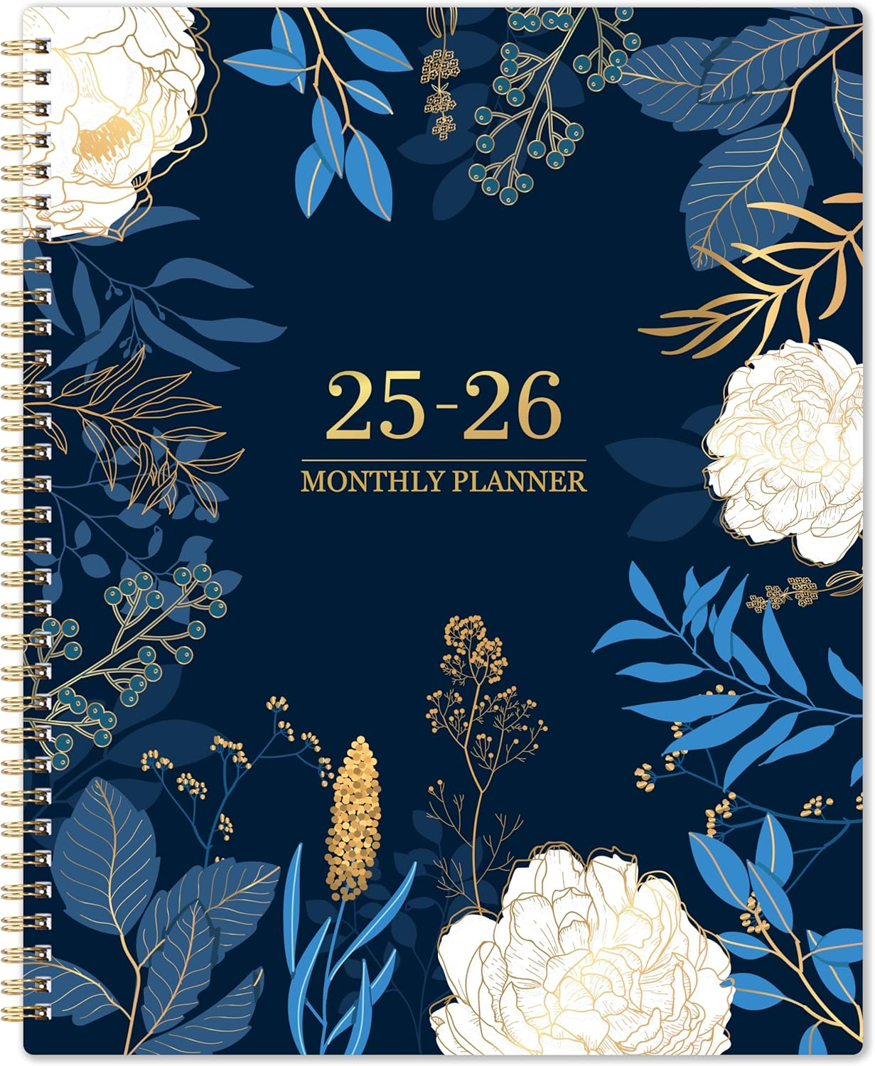 2025-2026 MONTHLY PLANNER - 2 YEAR MONTHLY PLANNER/CALENDAR 2025-2026, 11" x 9", JAN 2025 - DEC 2026, 24 MONTHLY PLANNER, TABS, BACK POCKET, HOLIDAYS, TWIN-WIRE BINDING, NOTE PAGES