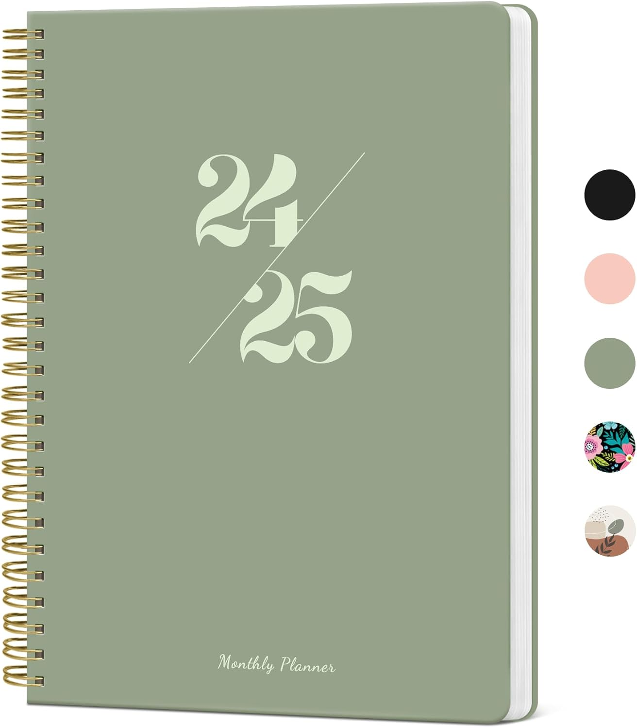 MONTHLY PLANNER 2024-2025, 2024 CALENDAR 18 MONTHS PLANNER, JUL 2024 - DEC 2025, 7.4" x 9.6", 2024 PLANNER SPIRAL BOUND, PERFECT FOR SCHOOL & OFFICE - 24.7-25.12 - GREEN