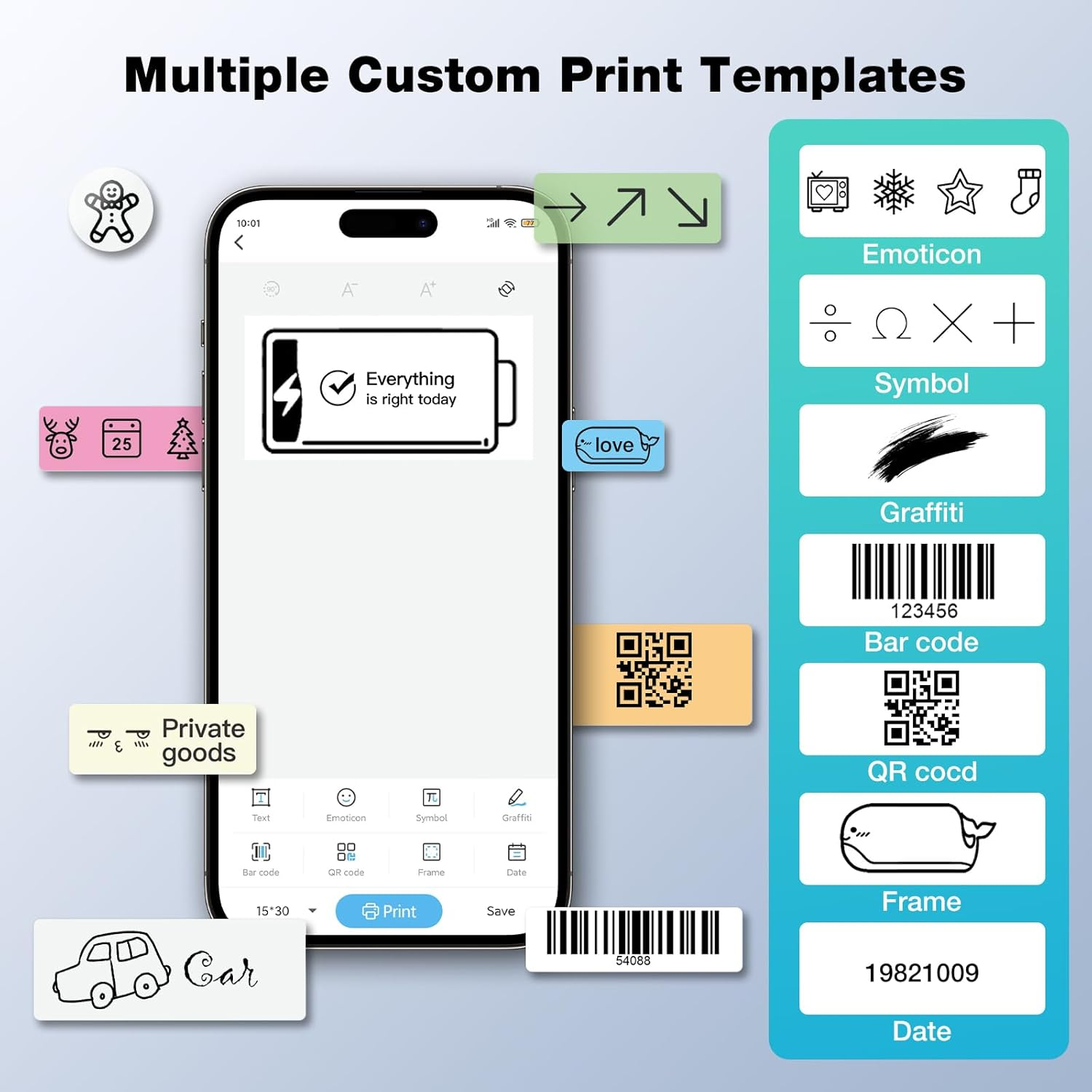 LABEL MAKER MACHINE WITH TAPE, D11 PRO BLUETOOTH LABEL PRINTER, MINI LABEL MAKERS WITH MULTIPLE TEMPLATES, SMALL STICKER MAKER MACHINE FOR ORGANIZING STORAGE OFFICE HOME