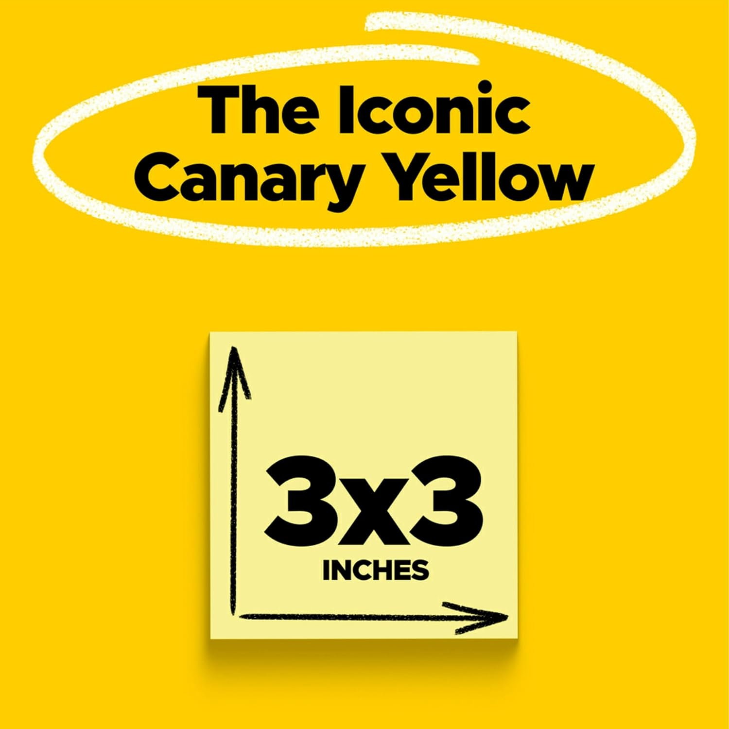 POST-IT NOTES, 12 STICKY NOTE PADS, 3 IN. X 3 IN., SCHOOL SUPPLIES AND OFFICE PRODUCTS, EASY TO REPOSITION MEMO PADS SET, GREAT FOR BOOKS AND PAPER, CANARY YELLOW
