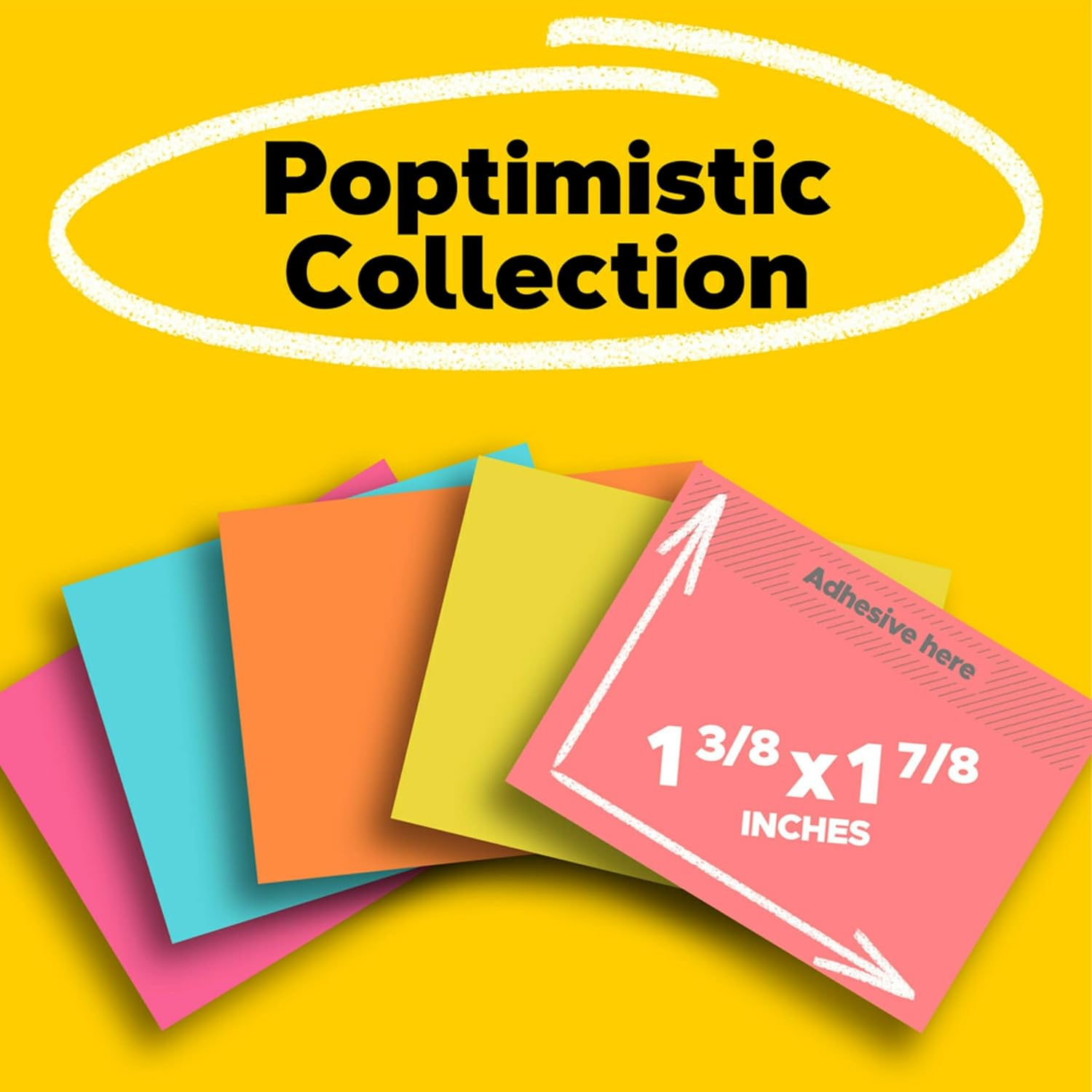 POST-IT MINI NOTES, 1 3/8 X 1 7/8 IN, 24 PADS, AMERICA'S #1 FAVORITE STICKY NOTES, POPTIMISTIC POST-IT NOTES, POWER PINK, AQUA BLUE, VITAL ORANGE, NEON GREEN, GUAJA PINK