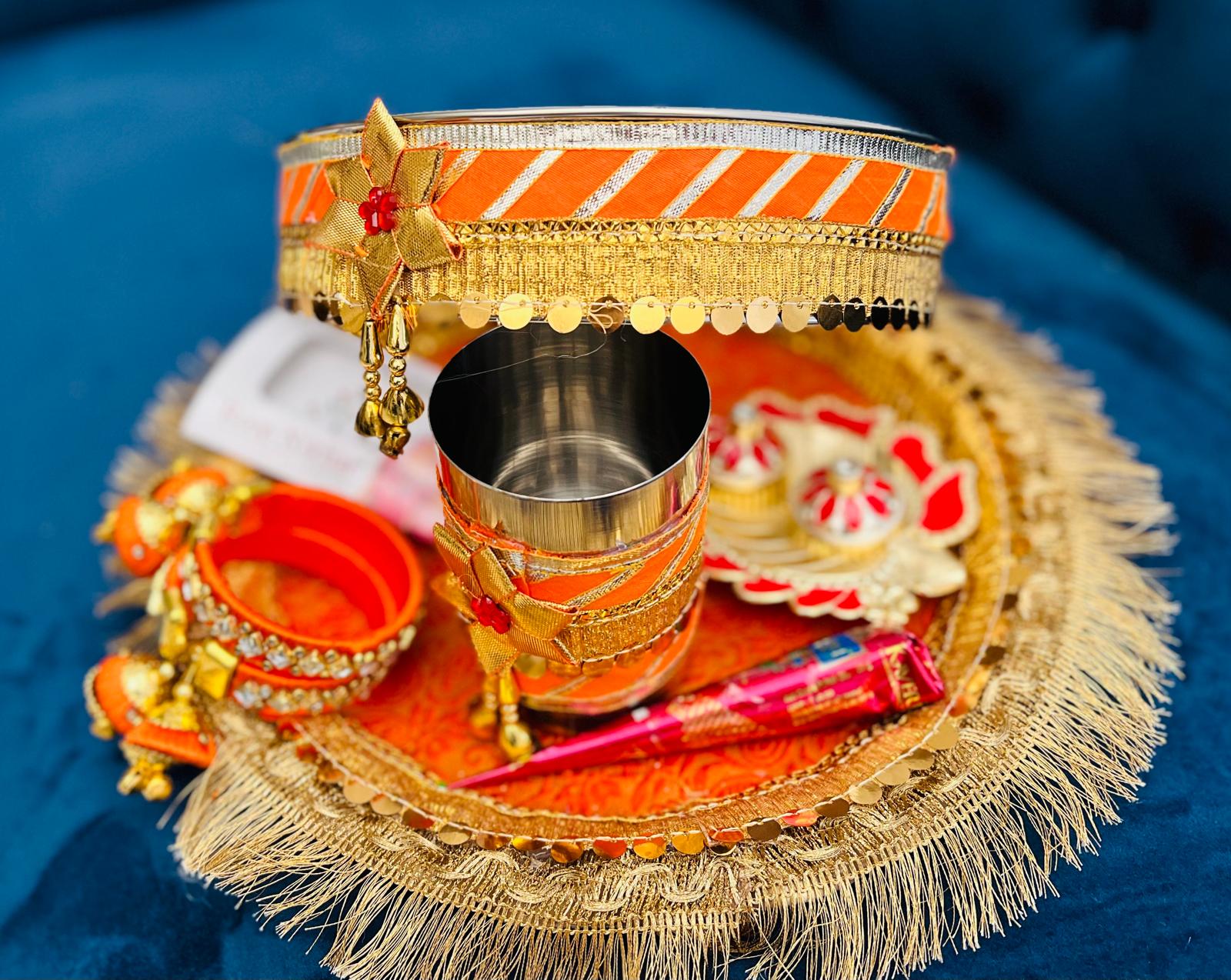 Kesari KarvaChauth Thali