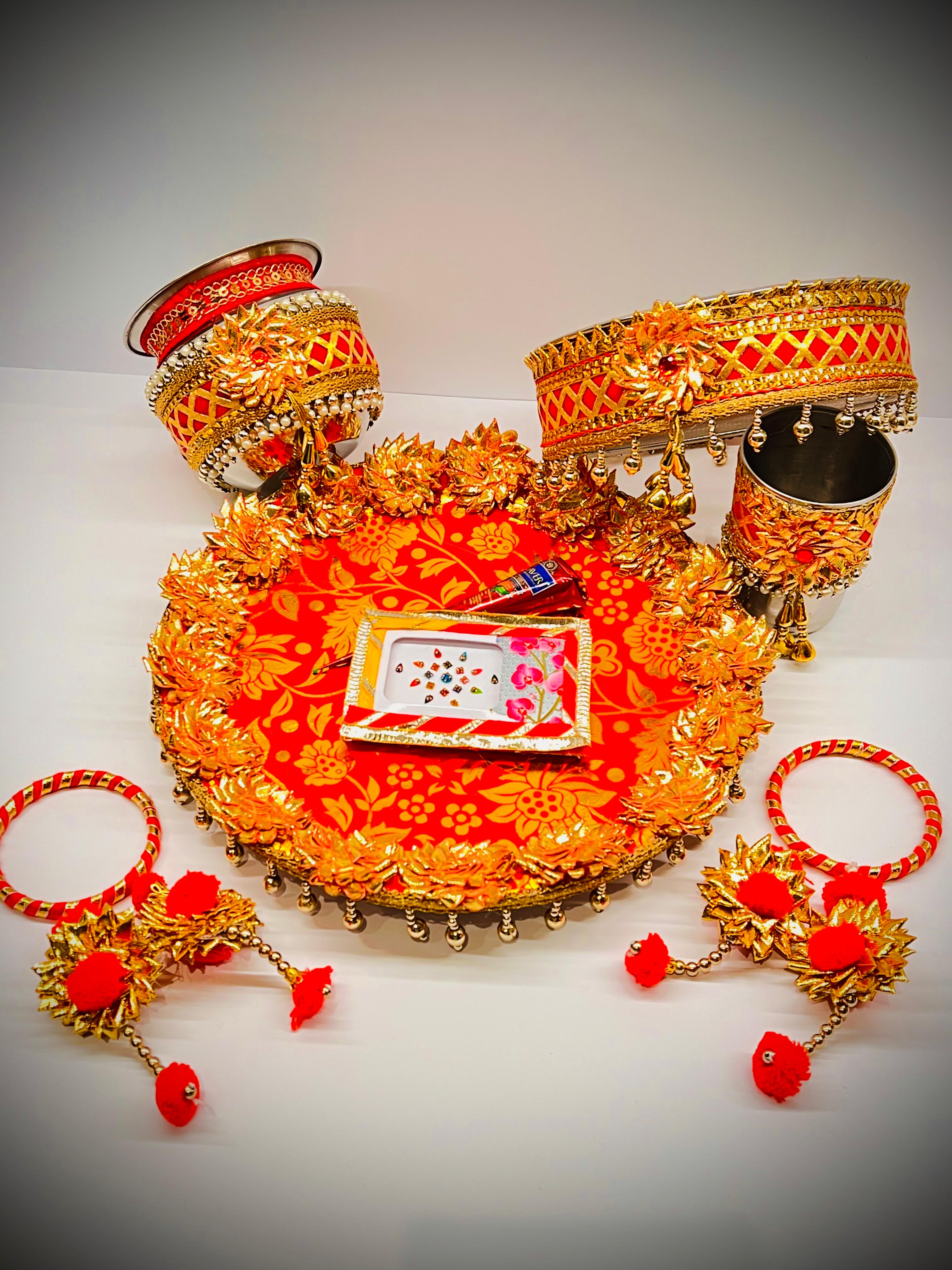 Royal Red Karvachauth Thali