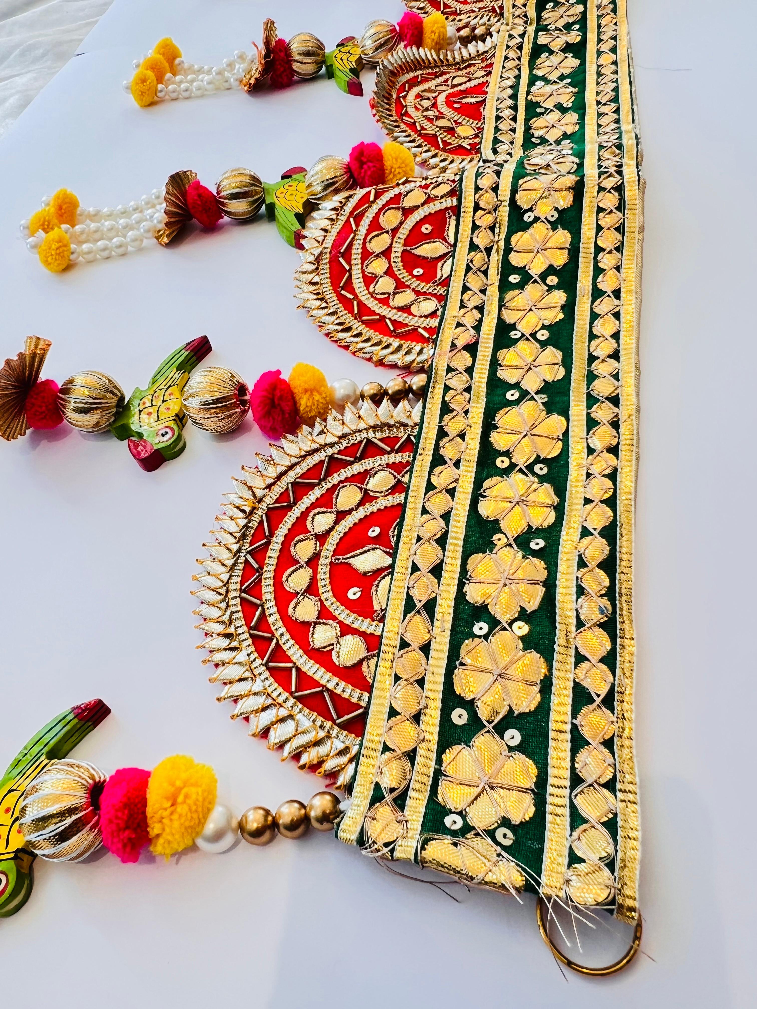 Gotta Patti Toran Bandhanwar in Red & Green