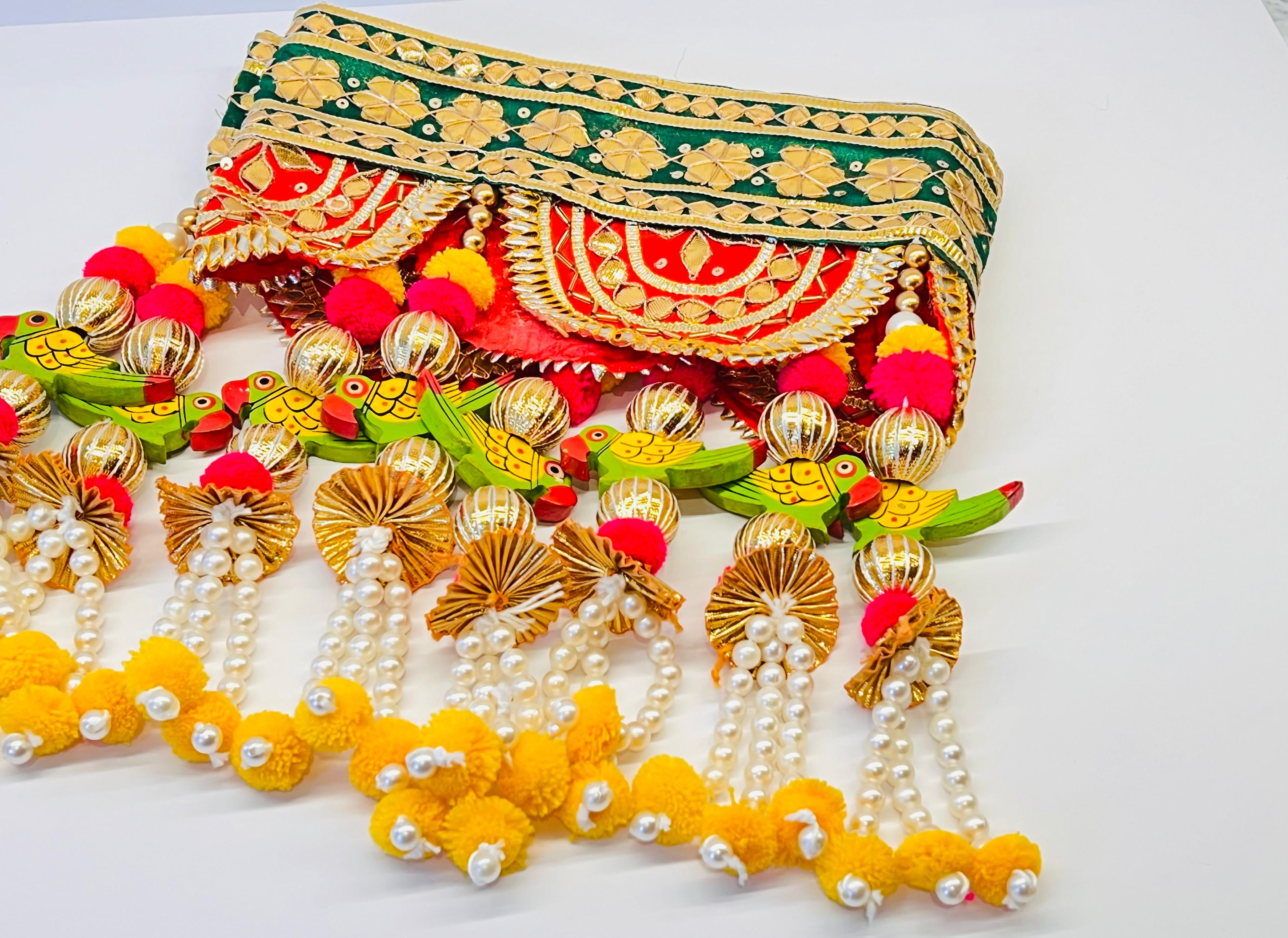 Gotta Patti Toran Bandhanwar in Red & Green