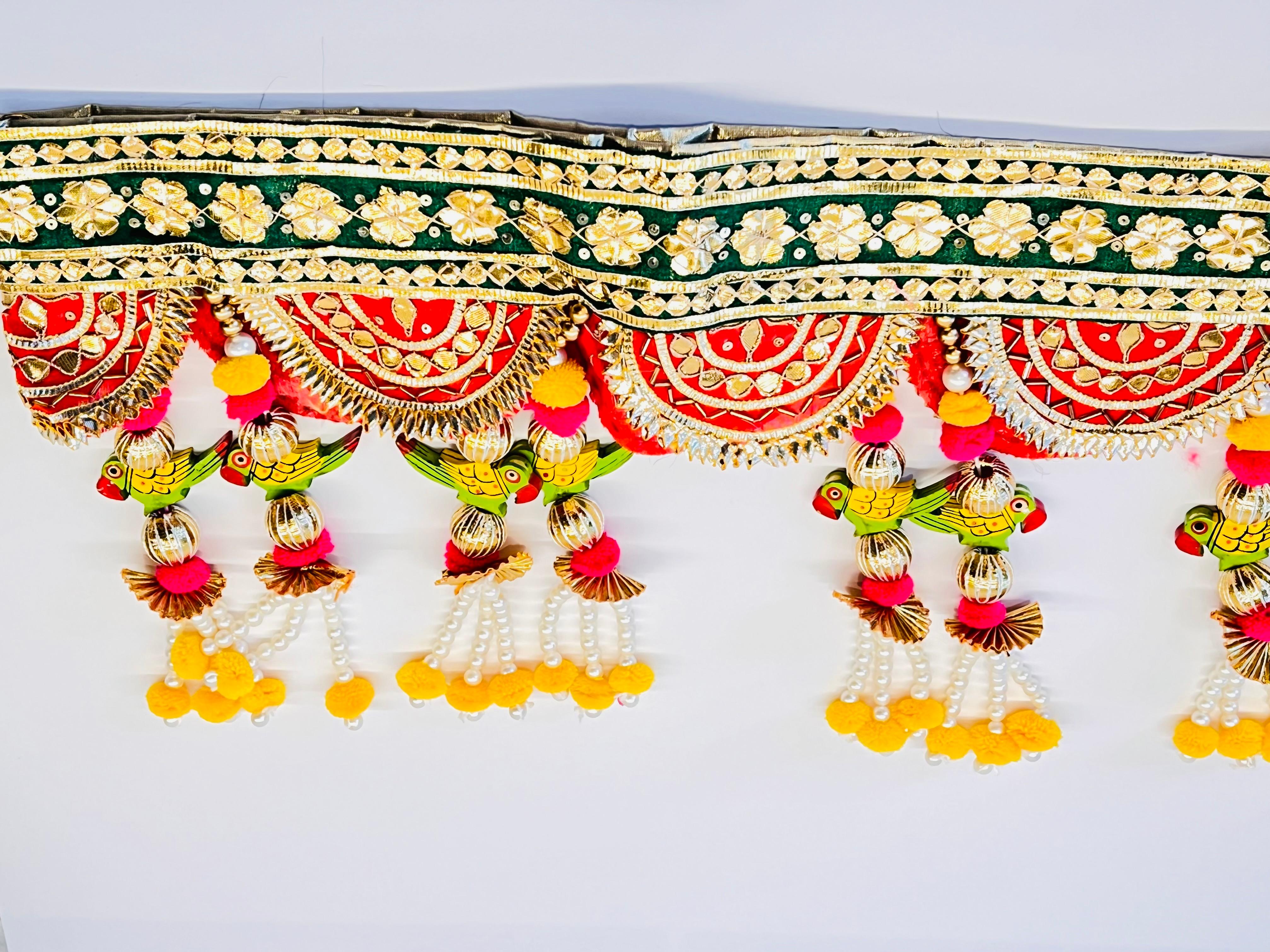 Gotta Patti Toran Bandhanwar in Red & Green