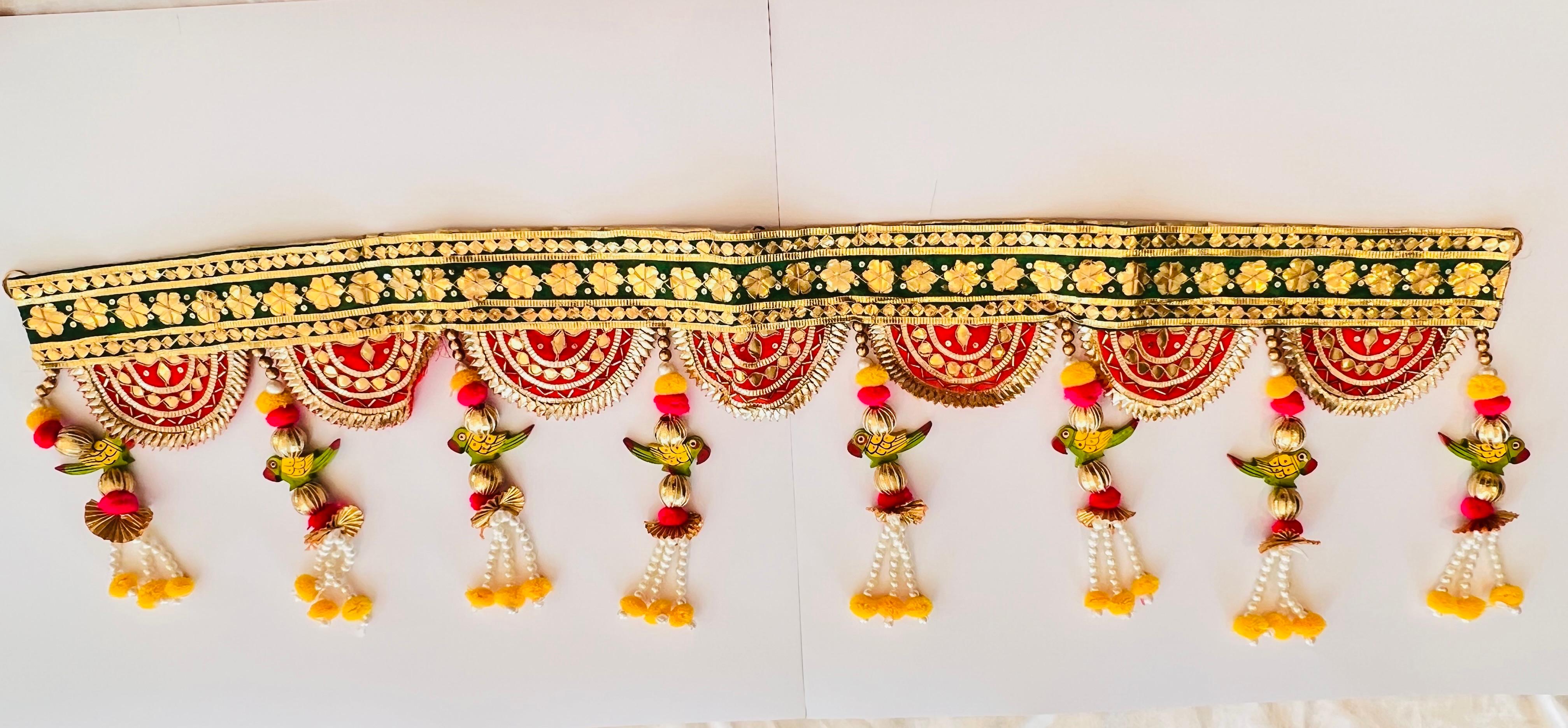 Gotta Patti Toran Bandhanwar in Red & Green