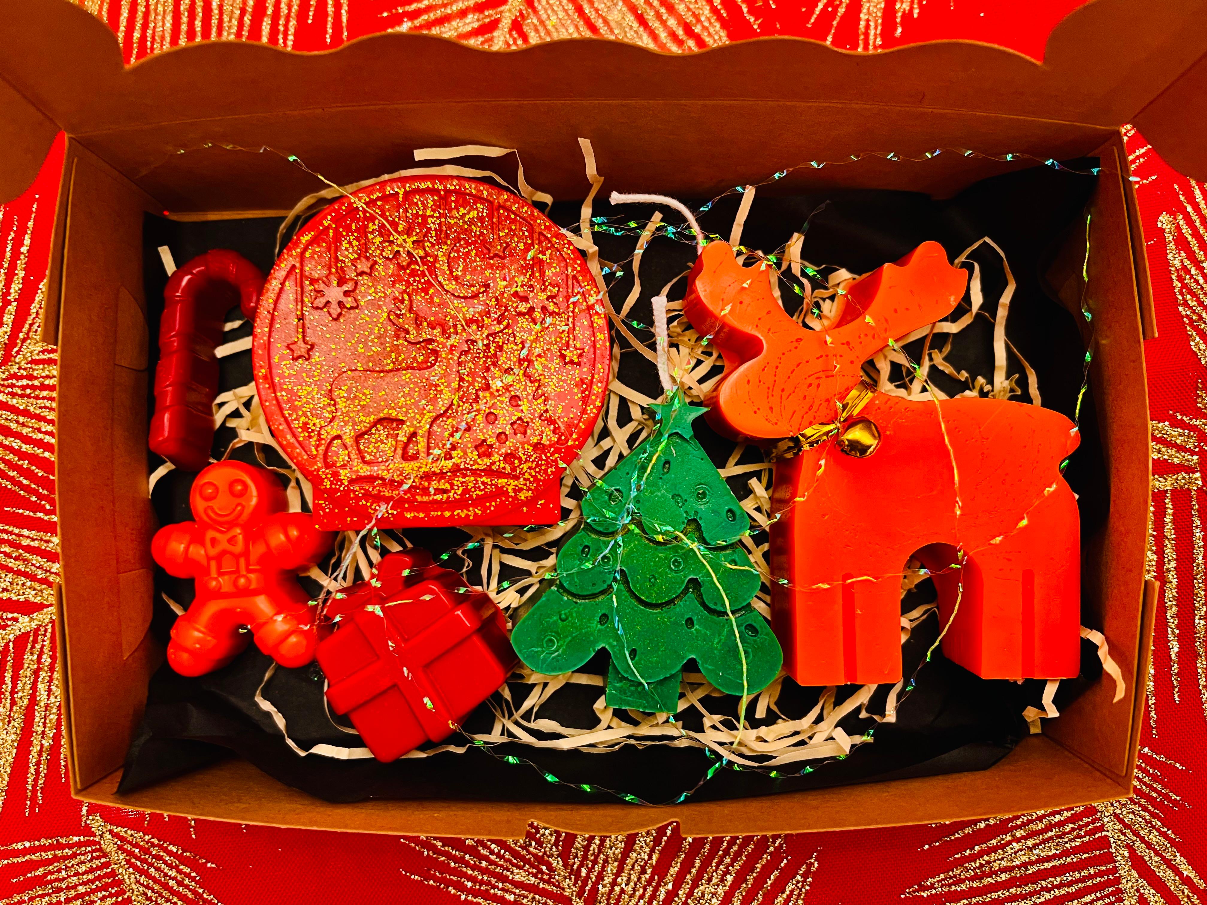 Christmas Candle Box - Elk & Christmas Tree