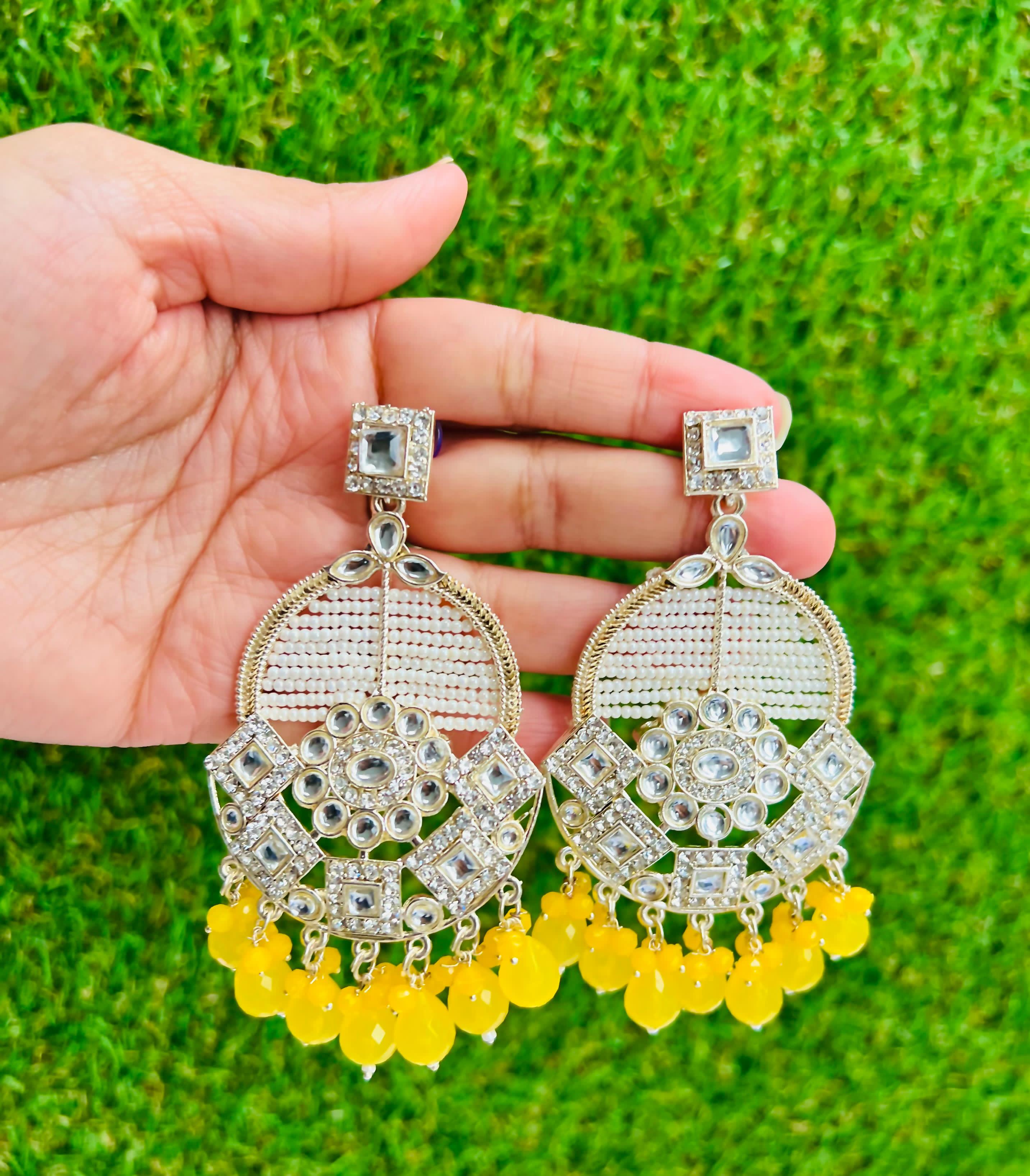 Festive Pearl Glow Chandbalis - available in 4 colours