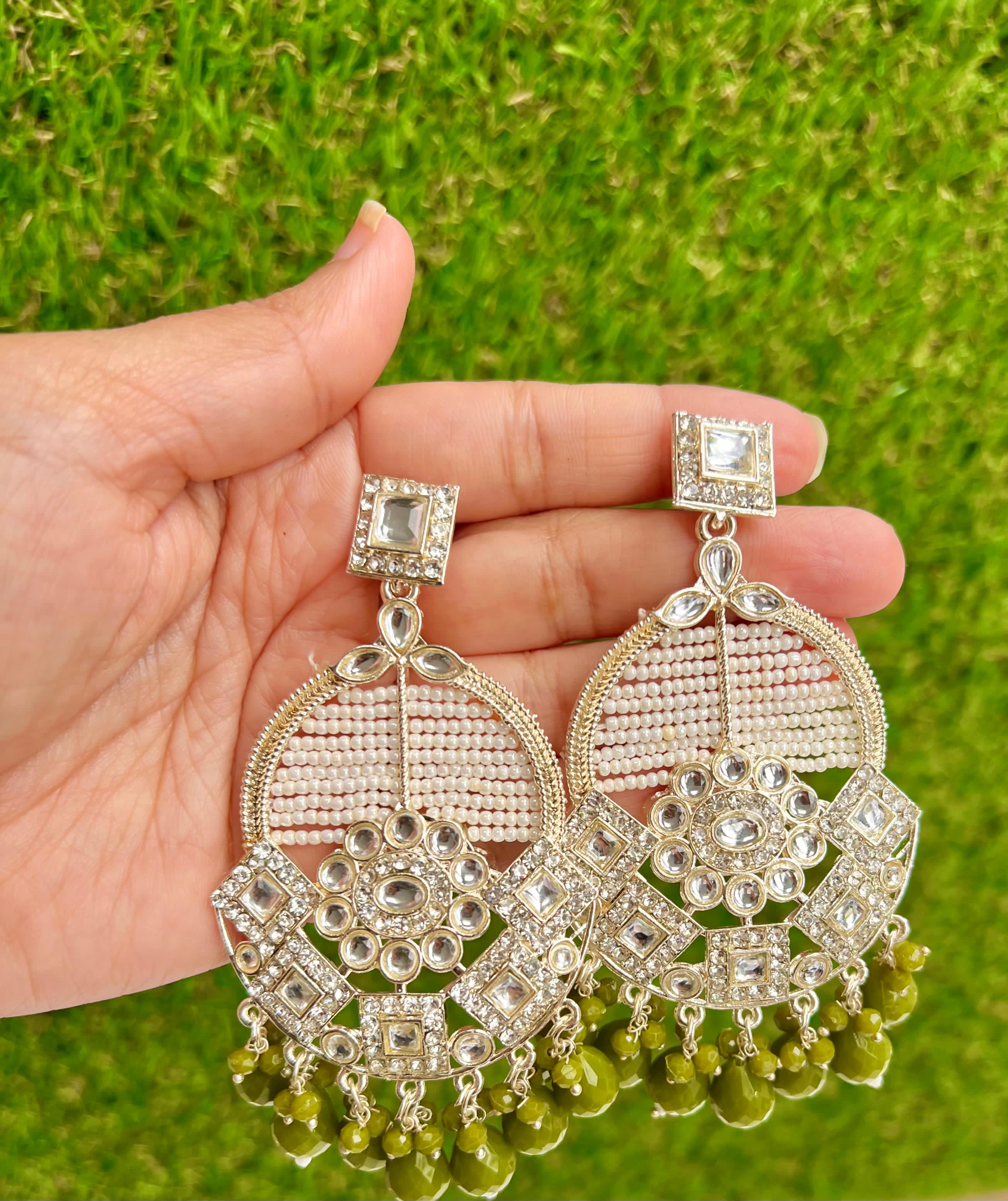 Festive Pearl Glow Chandbalis - available in 4 colours