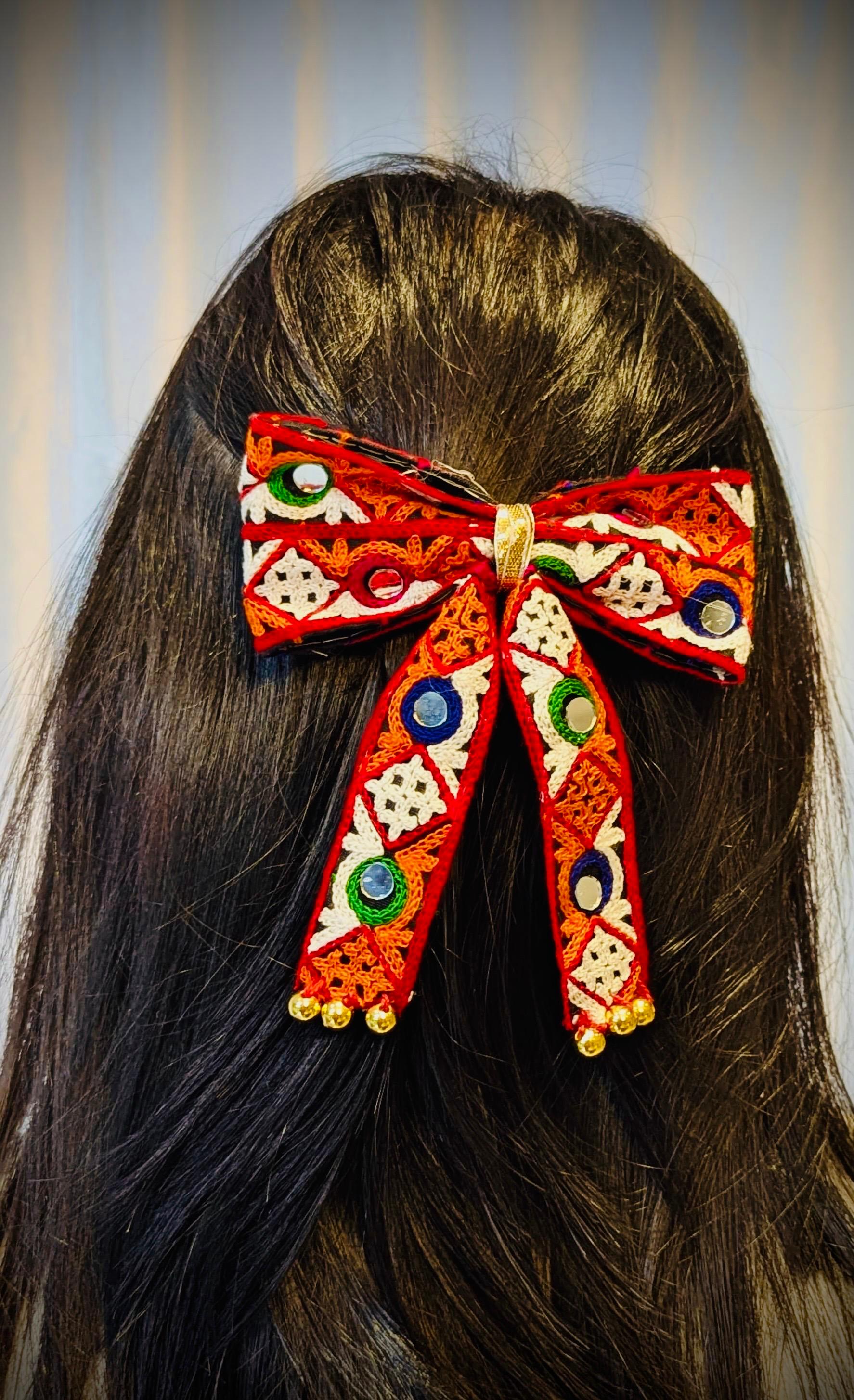 Garba Glam Hair Accessories Set of 3 - Orange