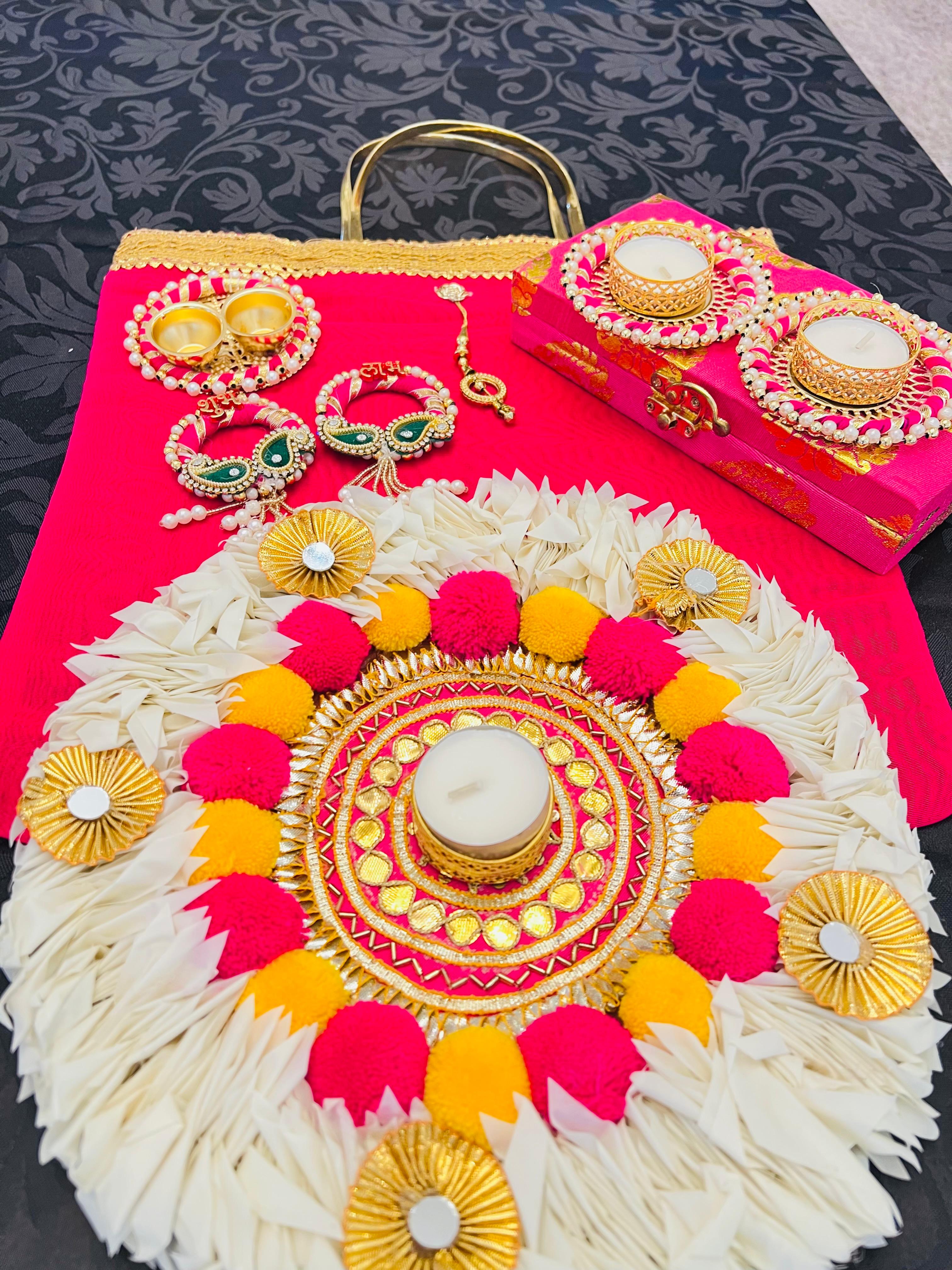 Traditional Decorative Gift Bag - Hot Pink