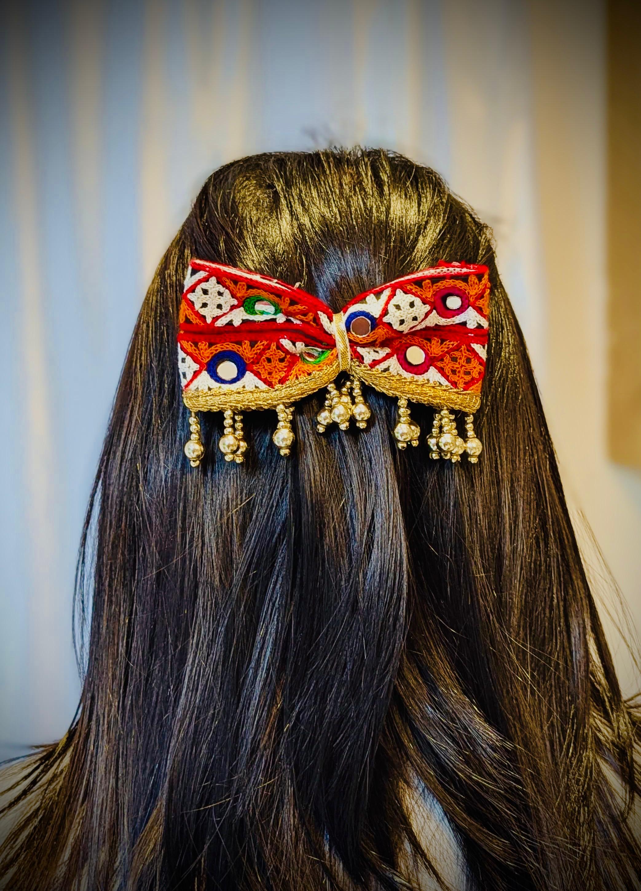 Garba Glam Hair Accessories Set of 3 - Orange