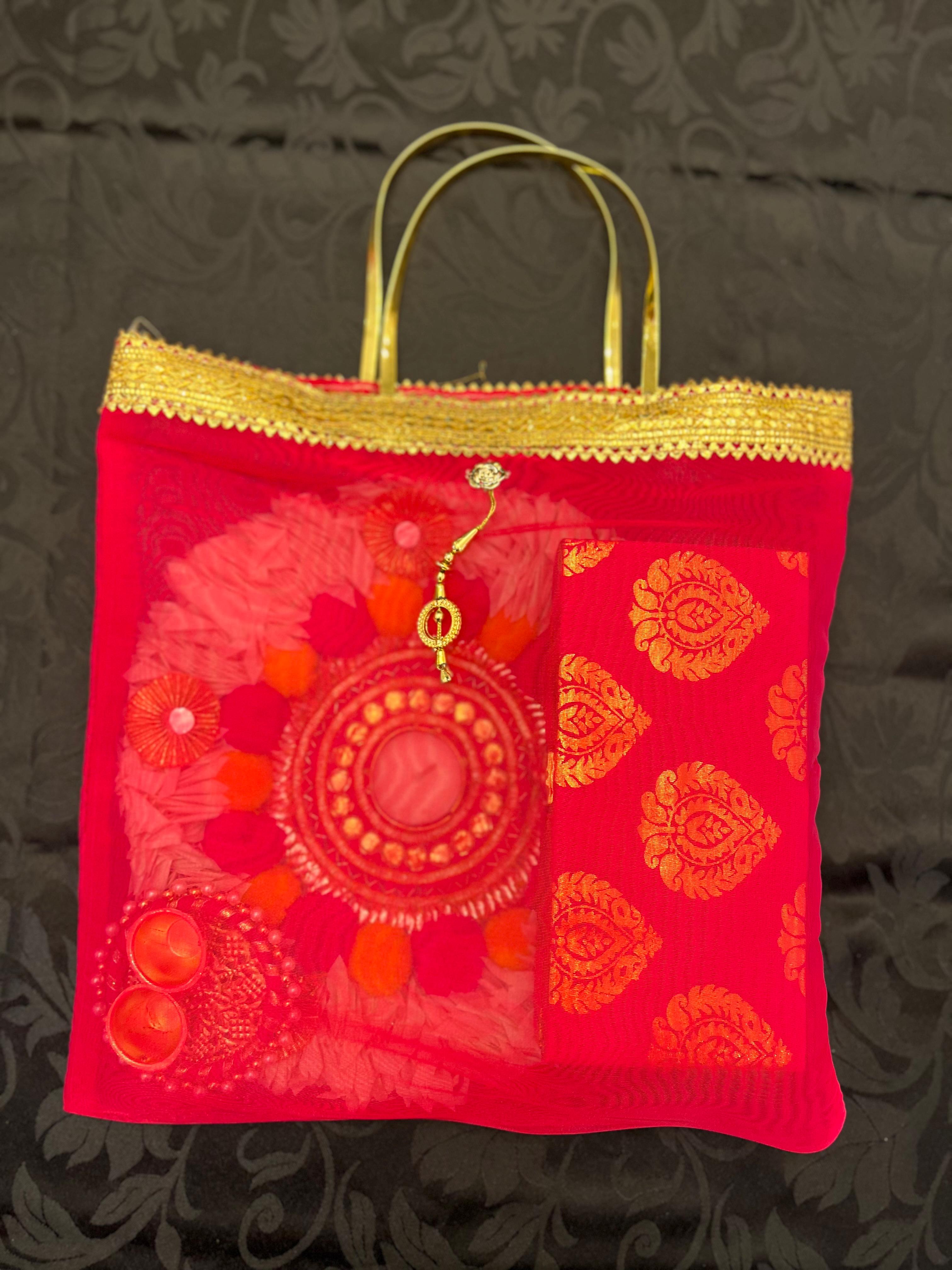Traditional Decorative Gift Bag - Hot Pink