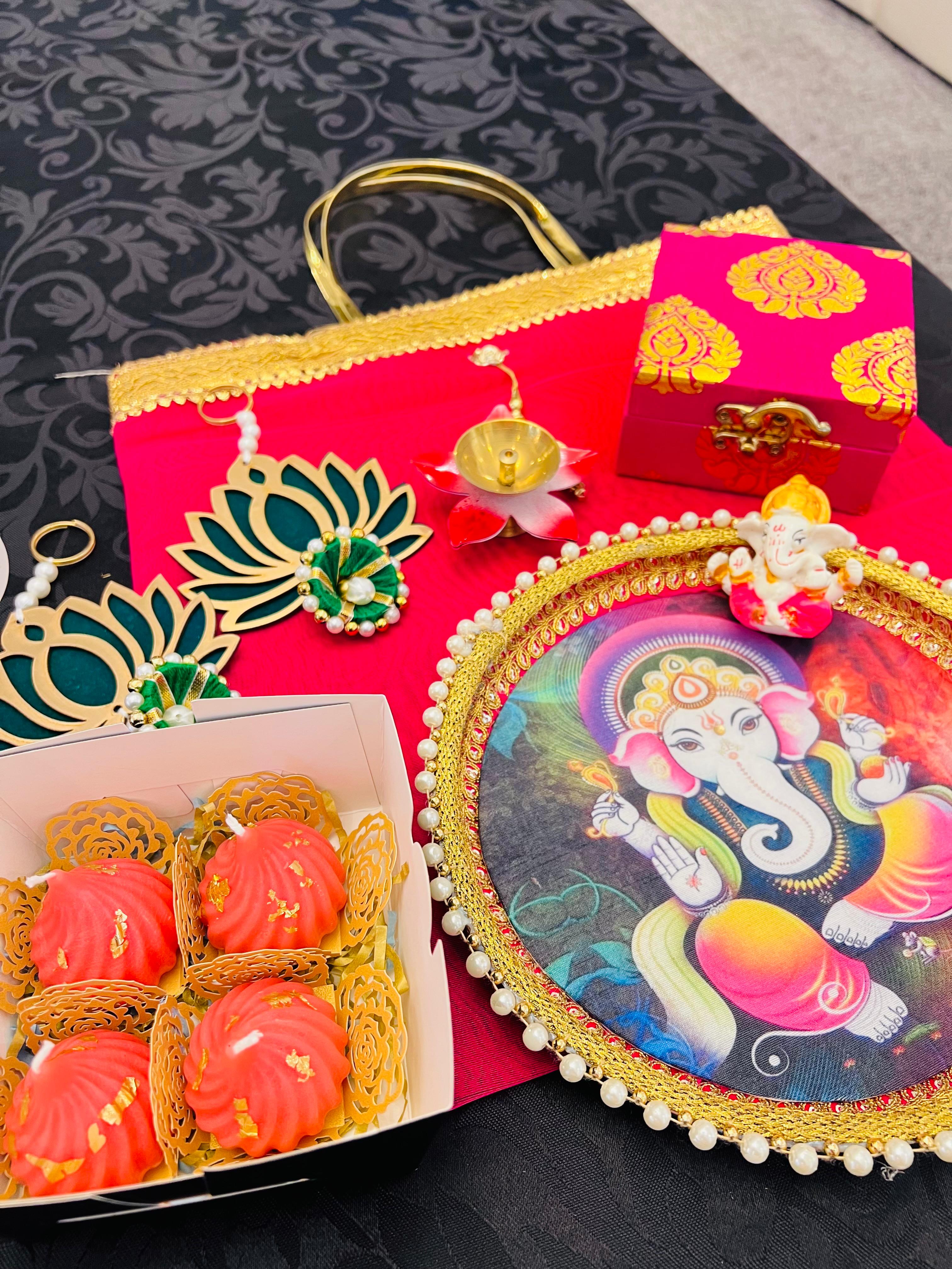 Ganpati Glow  Gift Bag - Hot Pink