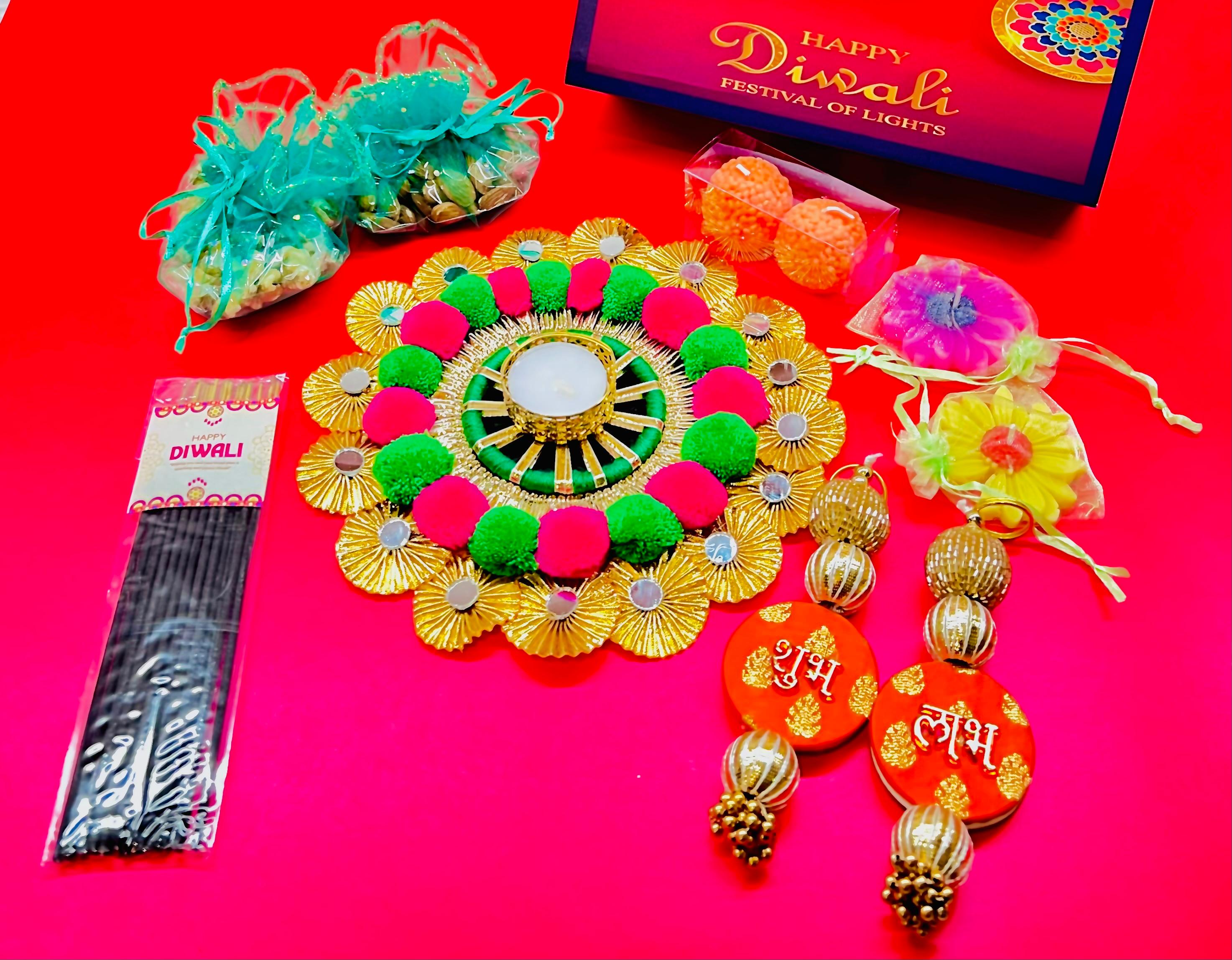 Diwali Pataka Hamper Box - Green (Pack of 10 items)