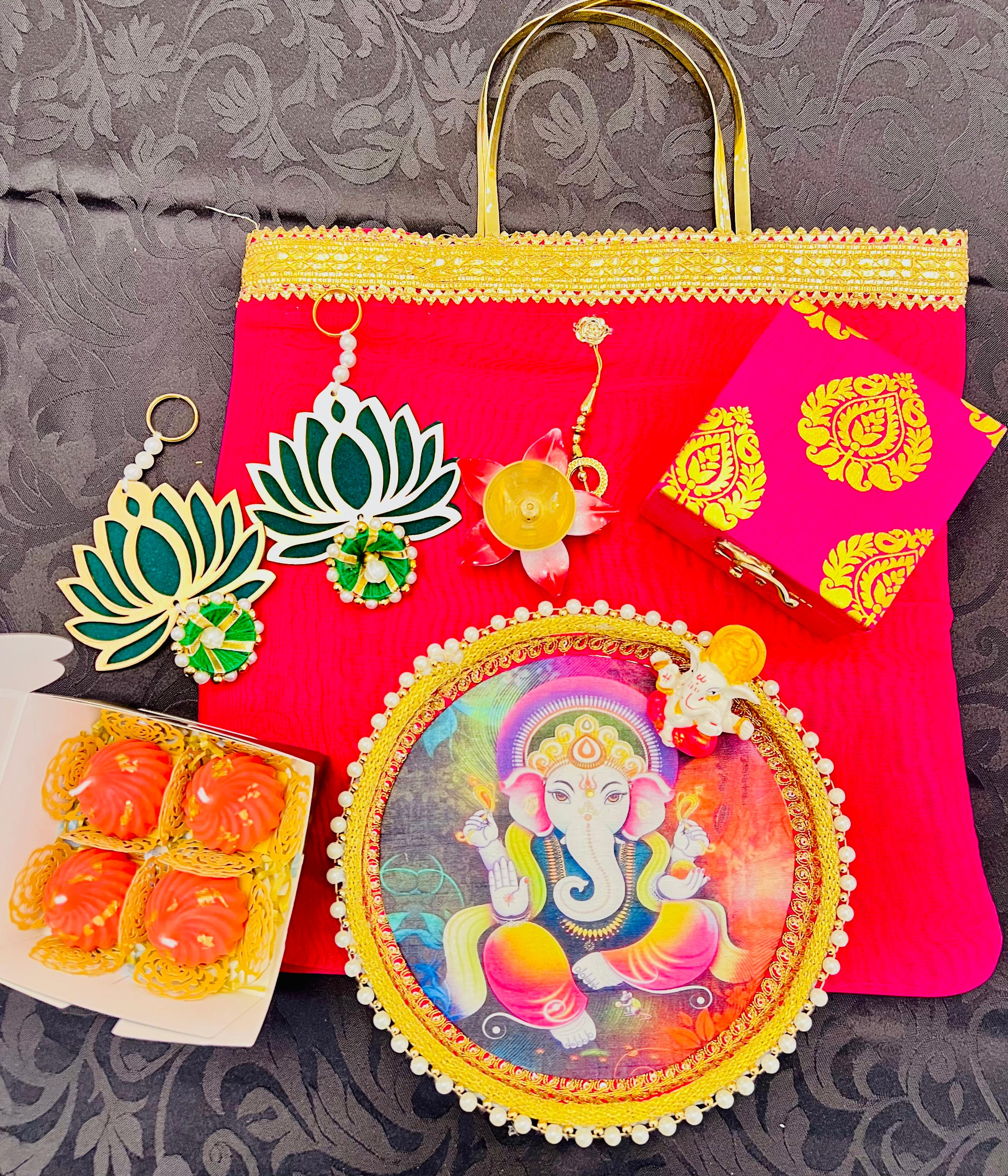 Ganpati Glow Gift Bag - Hot Pink