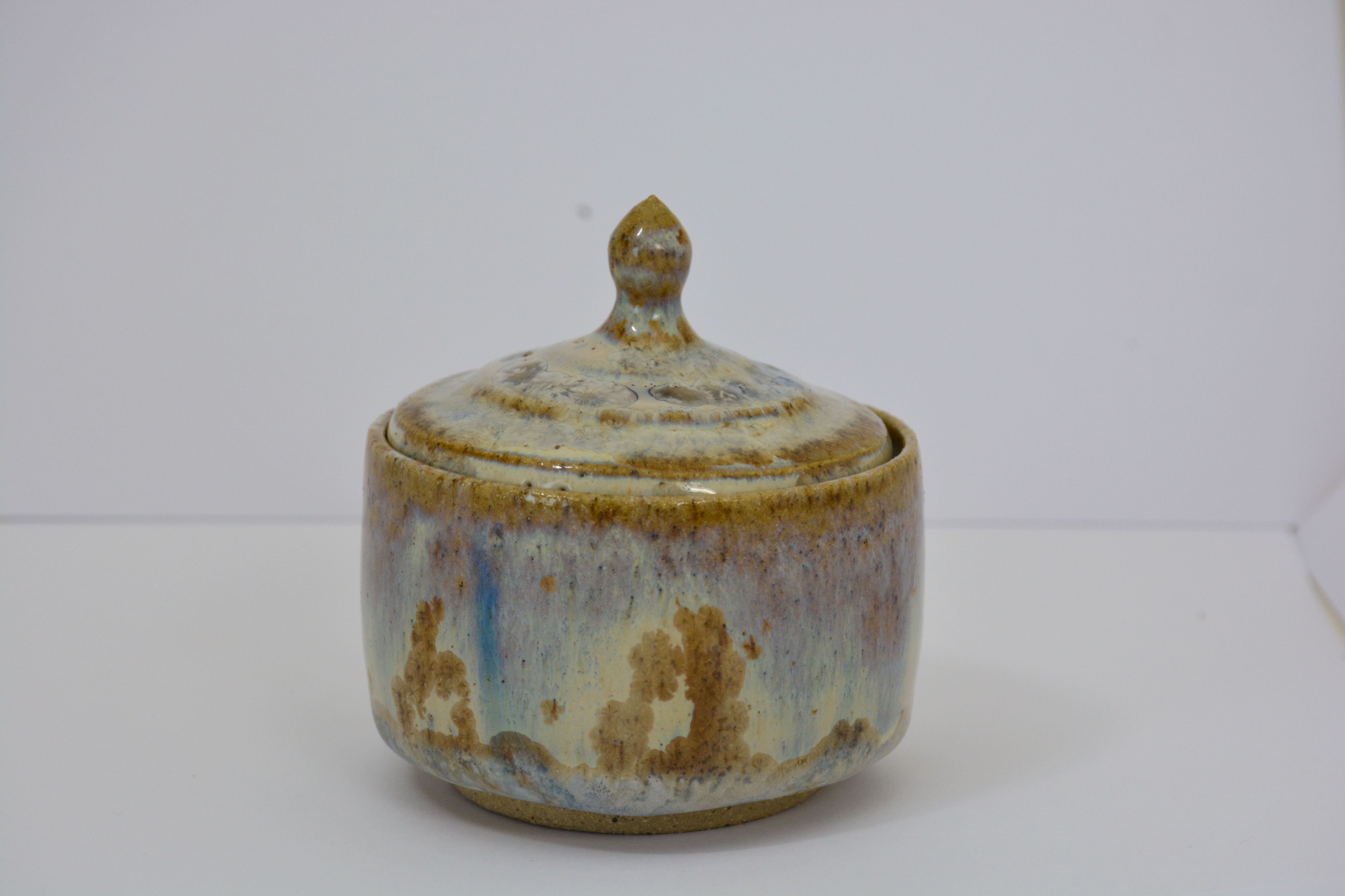 Ceramic Lidded Vessel With Gallery + Lid 