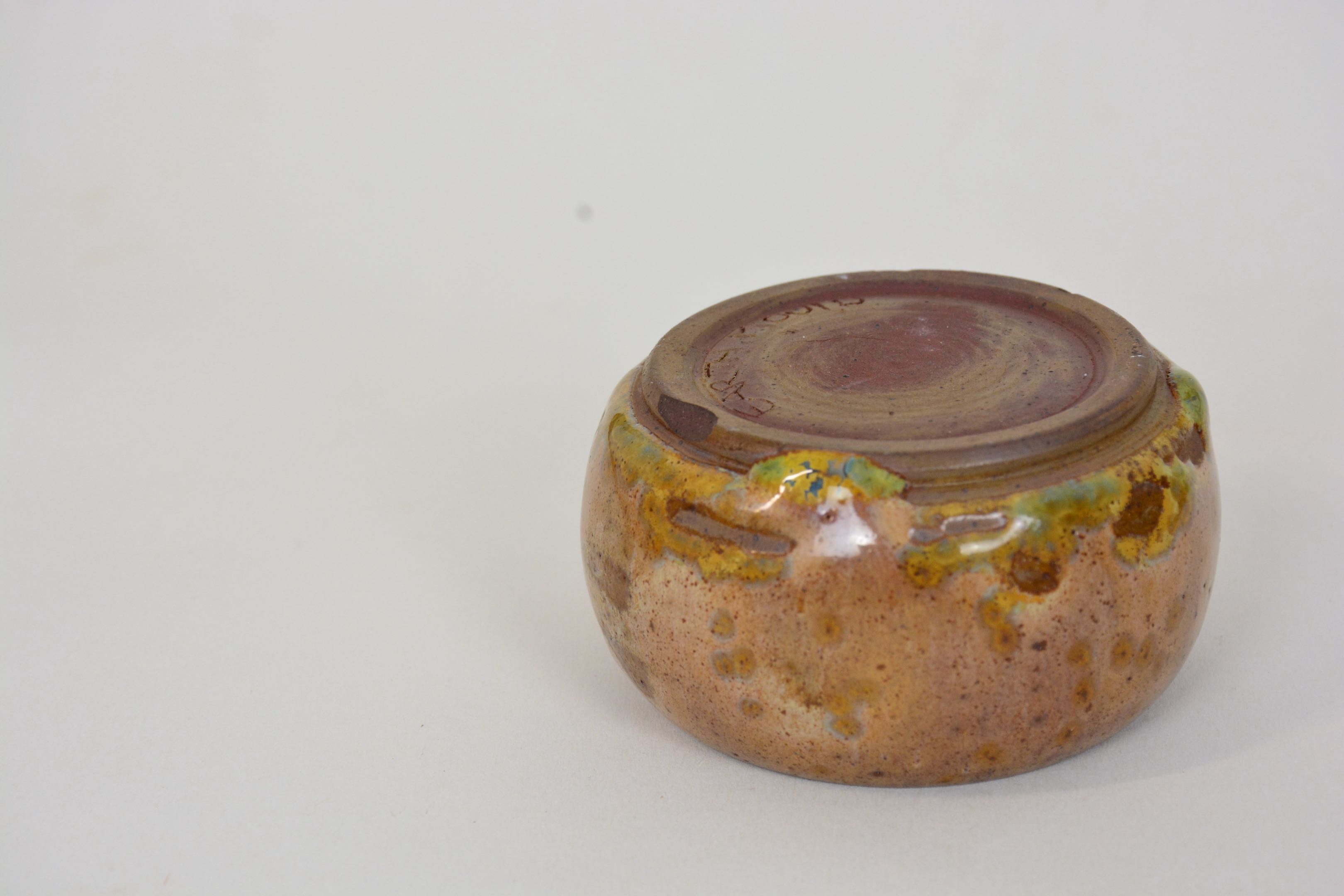 Stoneware Ceramic jar in Wood Ash Crystalline Glaze
