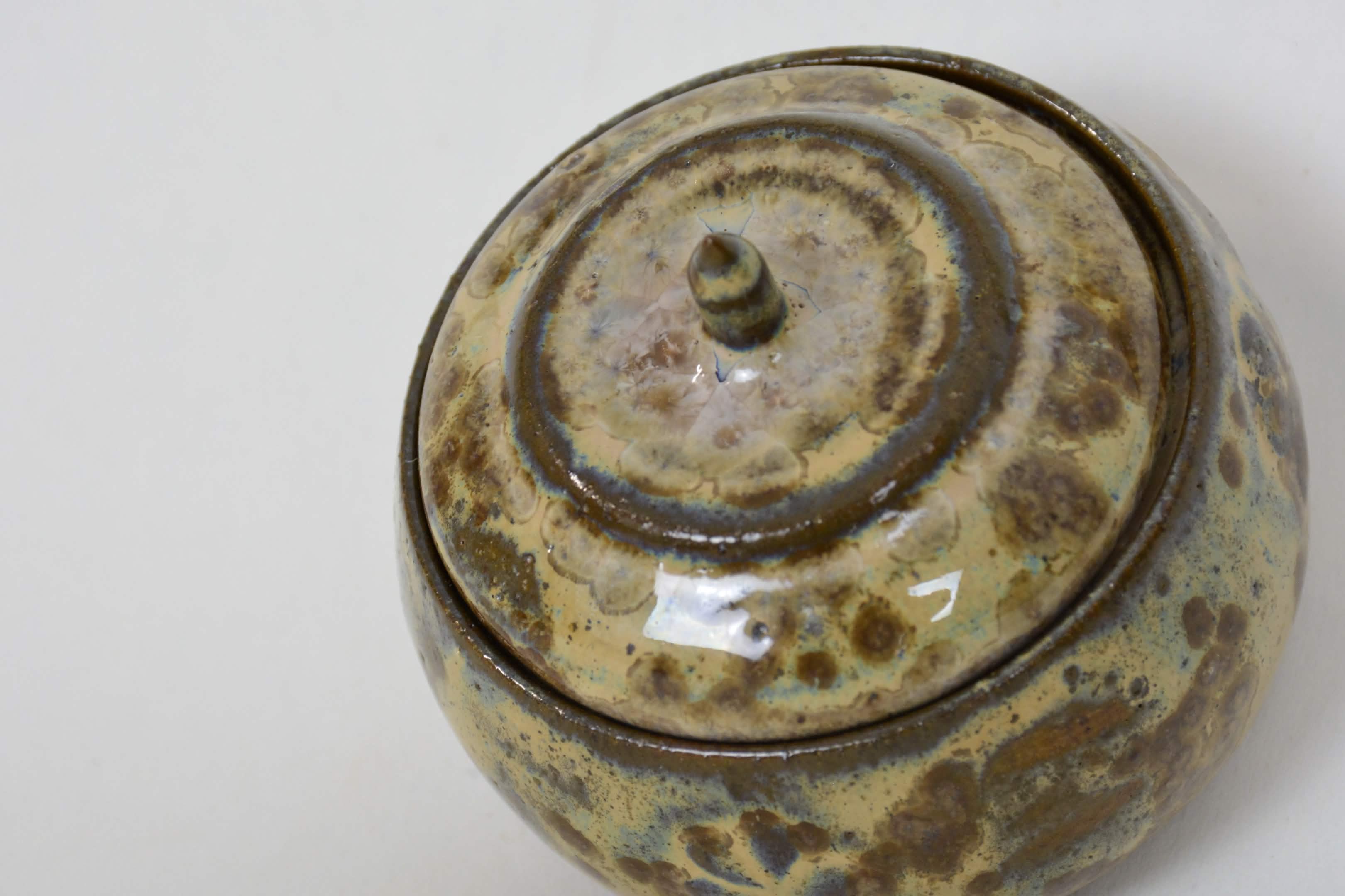 Stoneware Ceramic Pot in Wood Ash Glaze