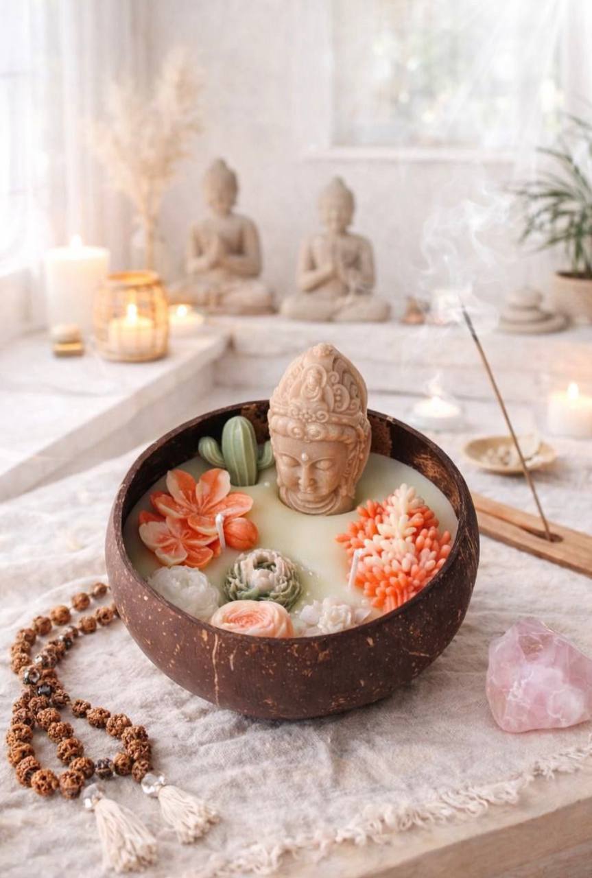 Zen Floral Candle Bowl