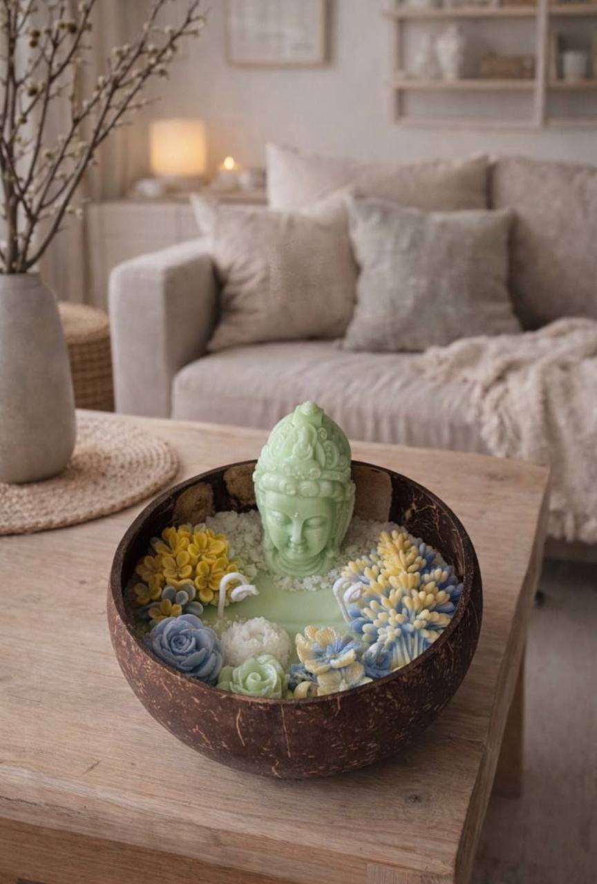 Buddha Floral Candle Bowl