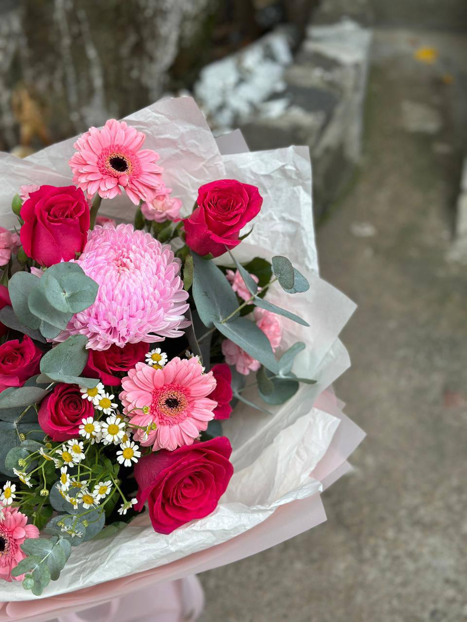 Bright Pink Garden Bouquet