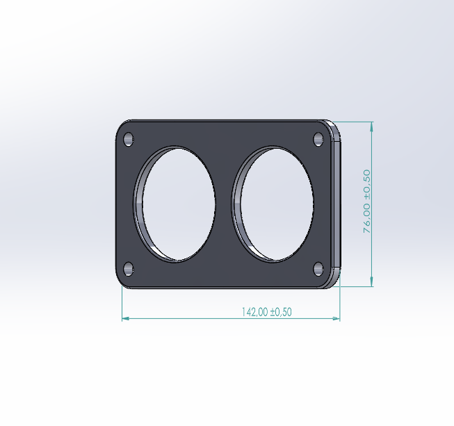 Support 1/2 manomètres diamètre 52mm