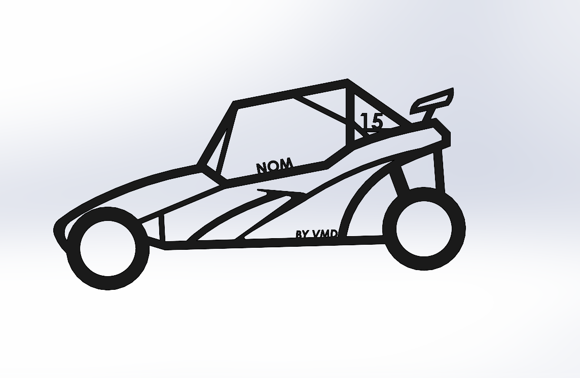 Silhouette kart cross personnalisable (vue de coté)