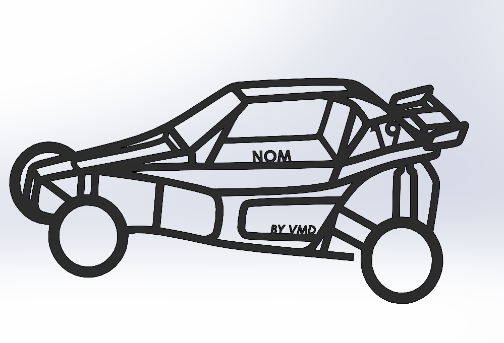 Silhouette kart cross personnalisable (vue perspective)